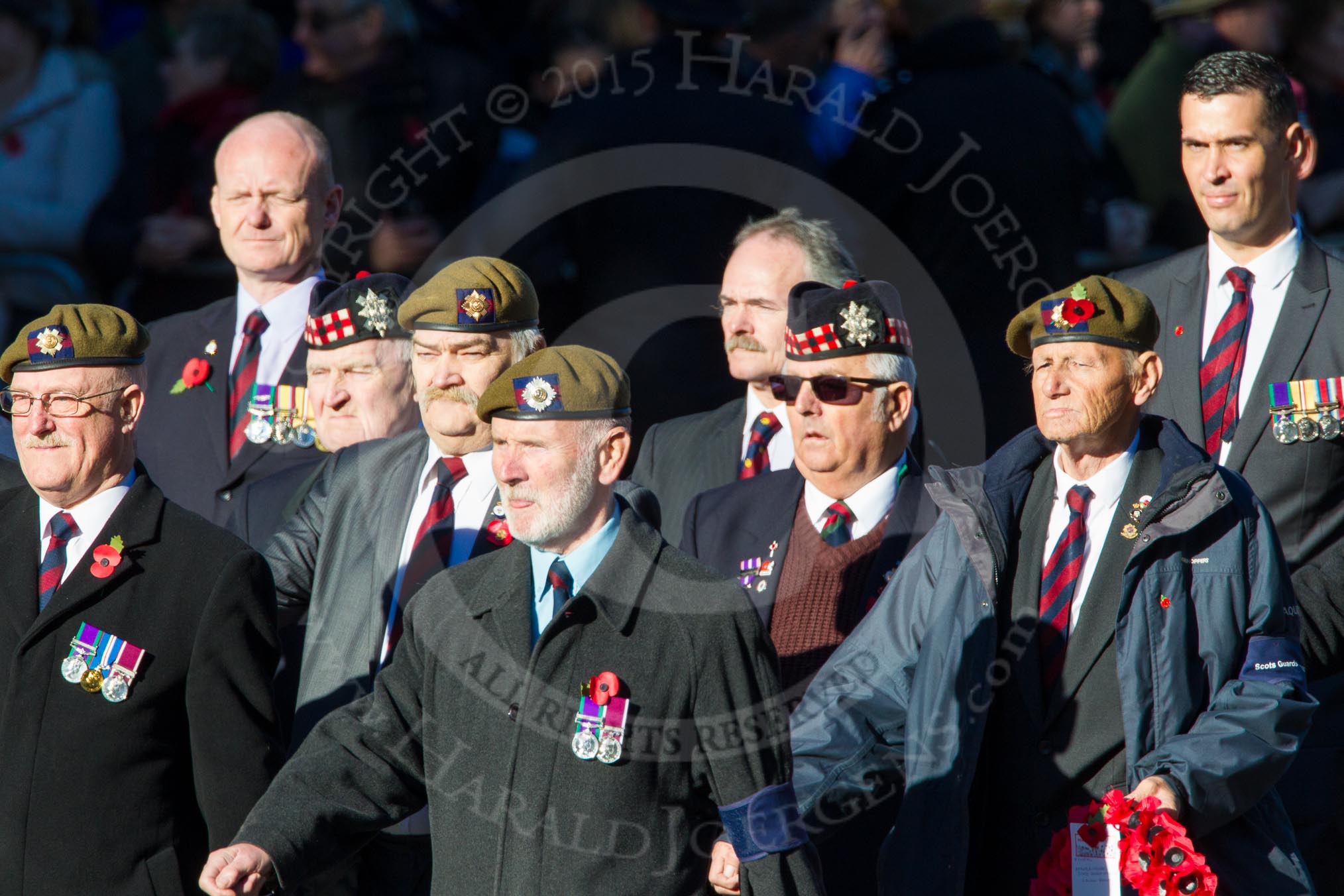 Remembrance Sunday Cenotaph March Past 2013: A27 - Scots Guards Association..
Press stand opposite the Foreign Office building, Whitehall, London SW1,
London,
Greater London,
United Kingdom,
on 10 November 2013 at 11:58, image #1246