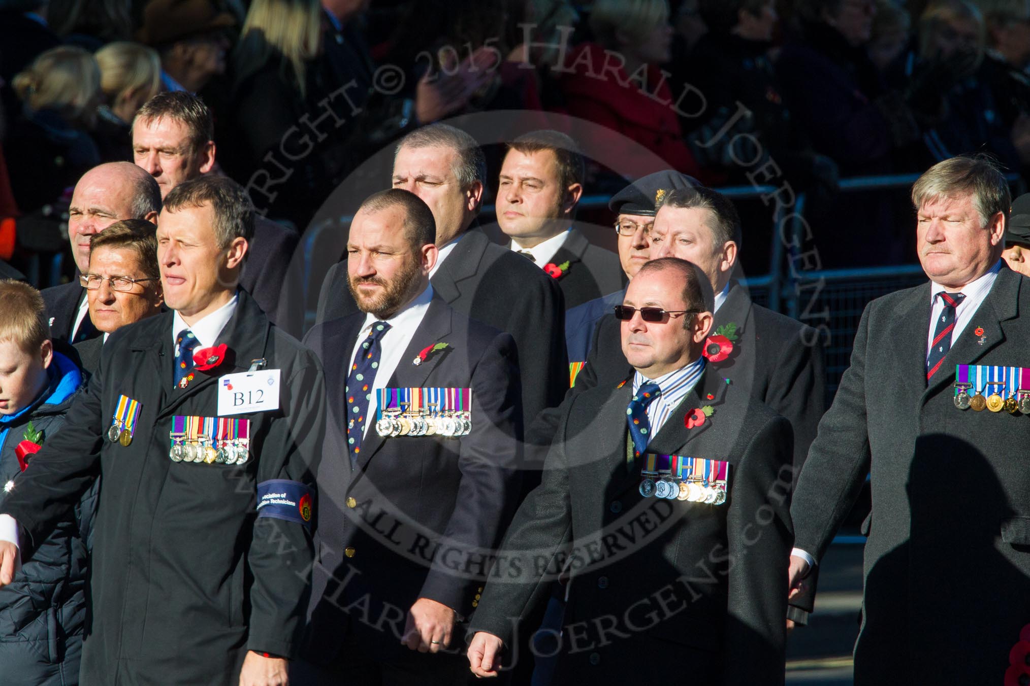 Remembrance Sunday Cenotaph March Past 2013: B12 - Association of Ammunition Technicians..
Press stand opposite the Foreign Office building, Whitehall, London SW1,
London,
Greater London,
United Kingdom,
on 10 November 2013 at 12:00, image #1384