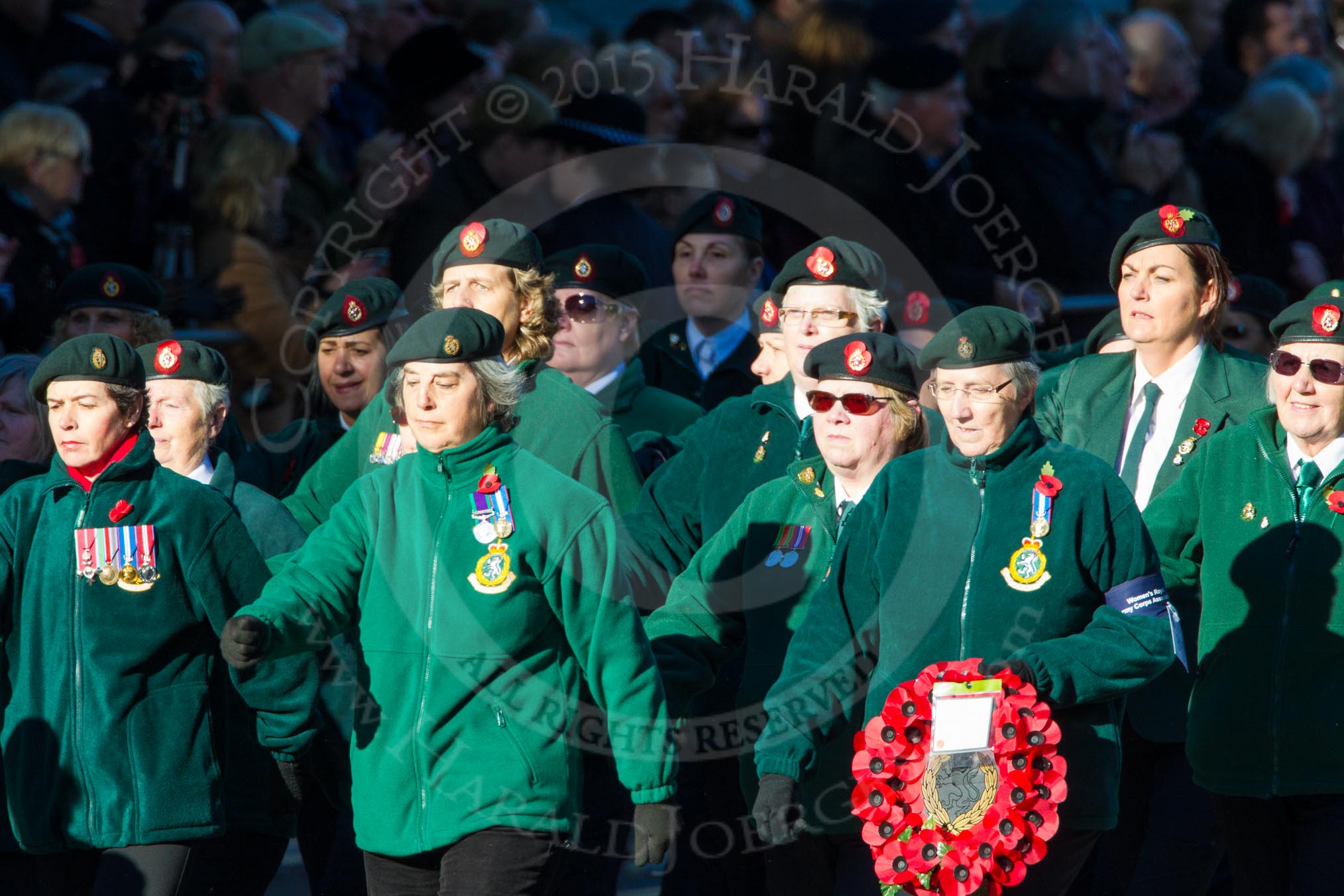 Remembrance Sunday Cenotaph March Past 2013: B15 - Women's Royal Army Corps Association..
Press stand opposite the Foreign Office building, Whitehall, London SW1,
London,
Greater London,
United Kingdom,
on 10 November 2013 at 12:01, image #1405