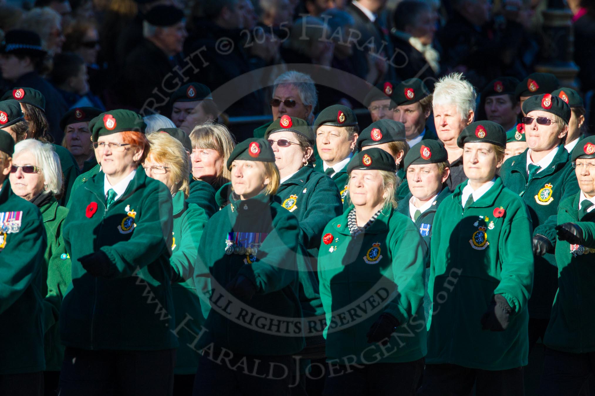 Remembrance Sunday Cenotaph March Past 2013: B15 - Women's Royal Army Corps Association..
Press stand opposite the Foreign Office building, Whitehall, London SW1,
London,
Greater London,
United Kingdom,
on 10 November 2013 at 12:01, image #1409