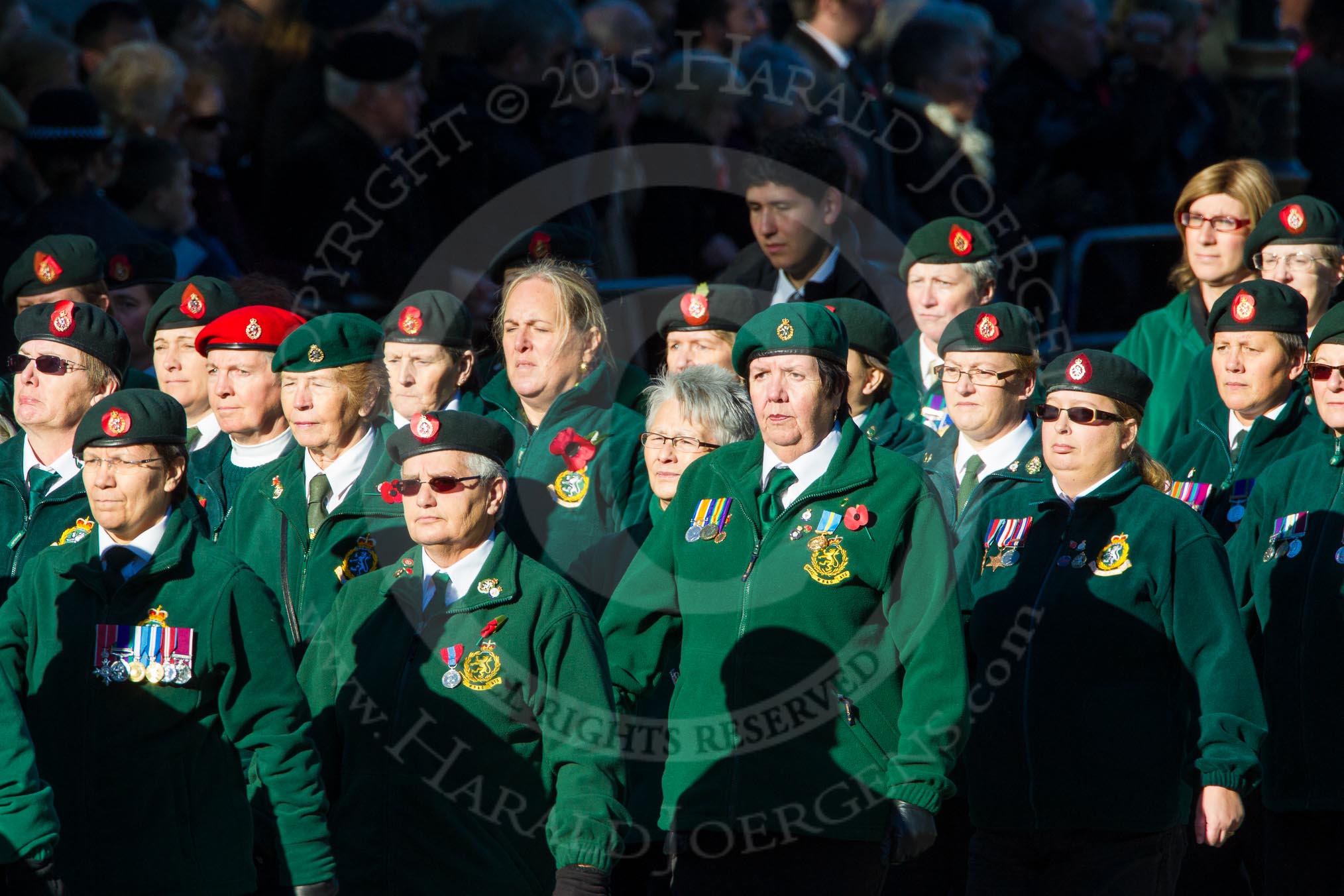 Remembrance Sunday Cenotaph March Past 2013: B15 - Women's Royal Army Corps Association..
Press stand opposite the Foreign Office building, Whitehall, London SW1,
London,
Greater London,
United Kingdom,
on 10 November 2013 at 12:01, image #1413