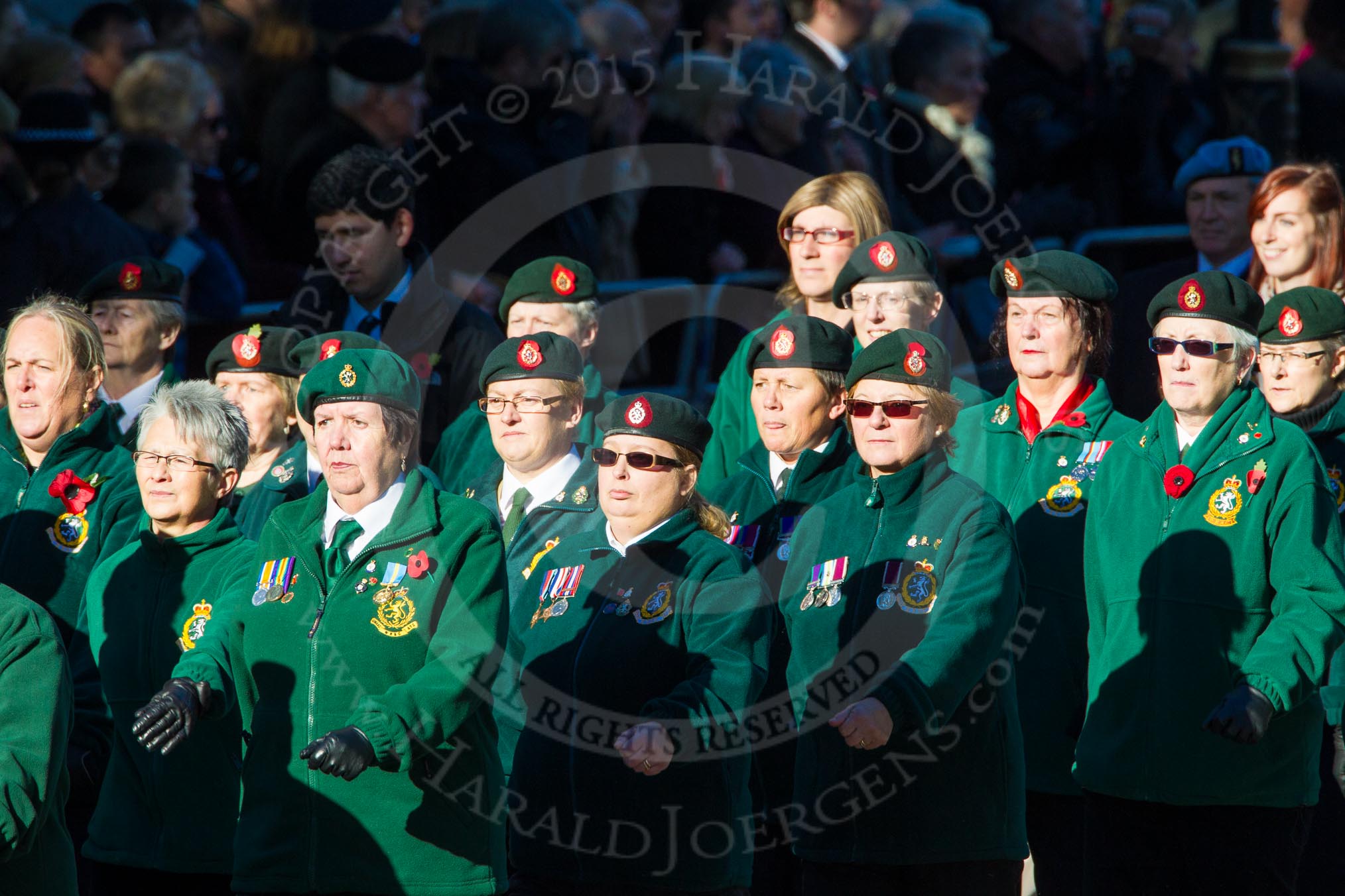 Remembrance Sunday Cenotaph March Past 2013: B15 - Women's Royal Army Corps Association..
Press stand opposite the Foreign Office building, Whitehall, London SW1,
London,
Greater London,
United Kingdom,
on 10 November 2013 at 12:01, image #1414
