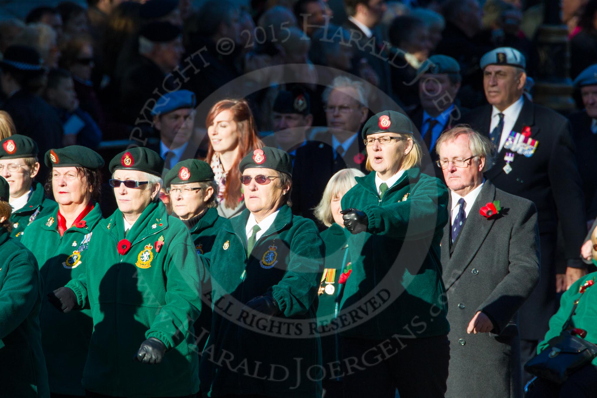 Remembrance Sunday Cenotaph March Past 2013: B15 - Women's Royal Army Corps Association..
Press stand opposite the Foreign Office building, Whitehall, London SW1,
London,
Greater London,
United Kingdom,
on 10 November 2013 at 12:01, image #1417