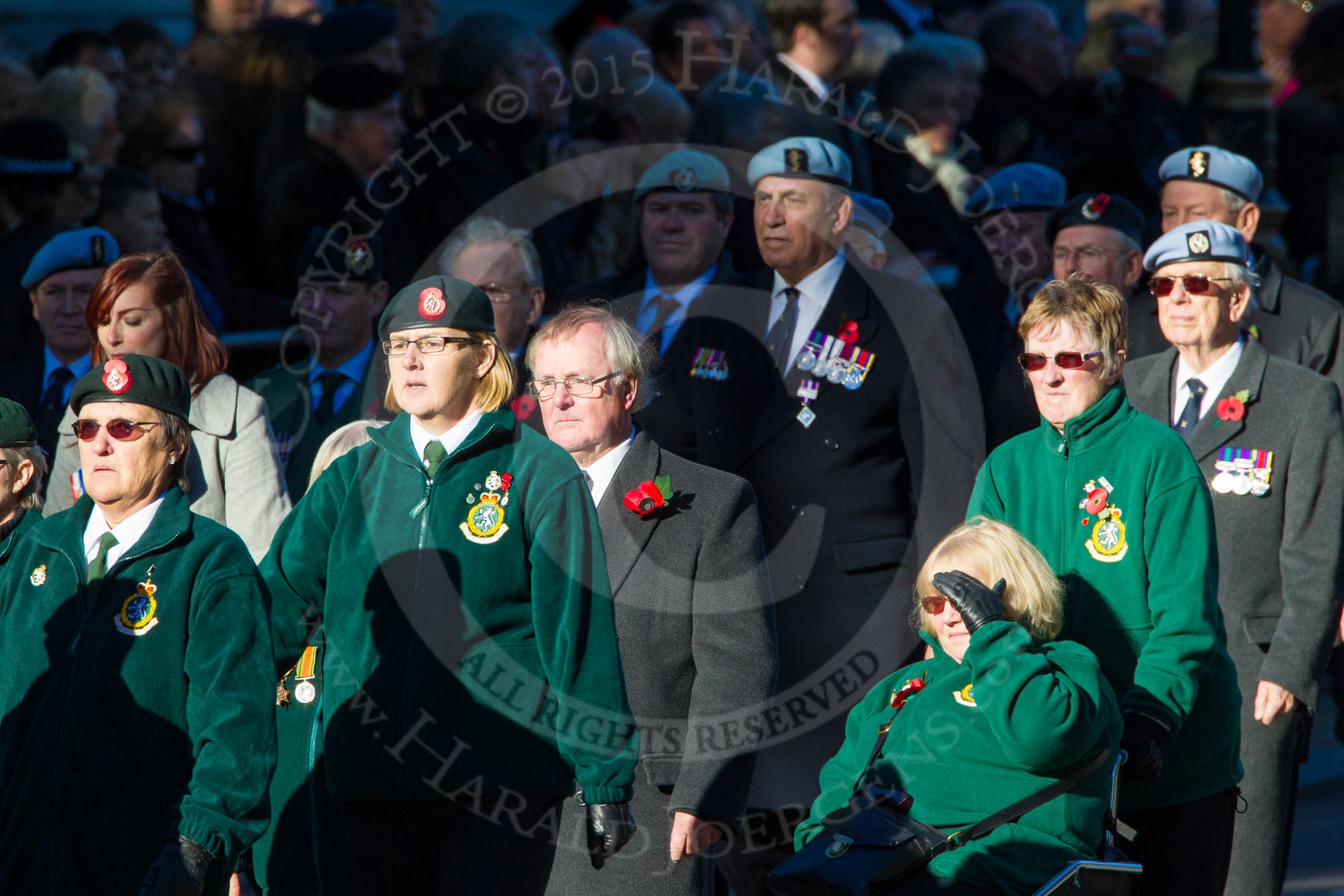 Remembrance Sunday Cenotaph March Past 2013: B15 - Women's Royal Army Corps Association..
Press stand opposite the Foreign Office building, Whitehall, London SW1,
London,
Greater London,
United Kingdom,
on 10 November 2013 at 12:01, image #1419