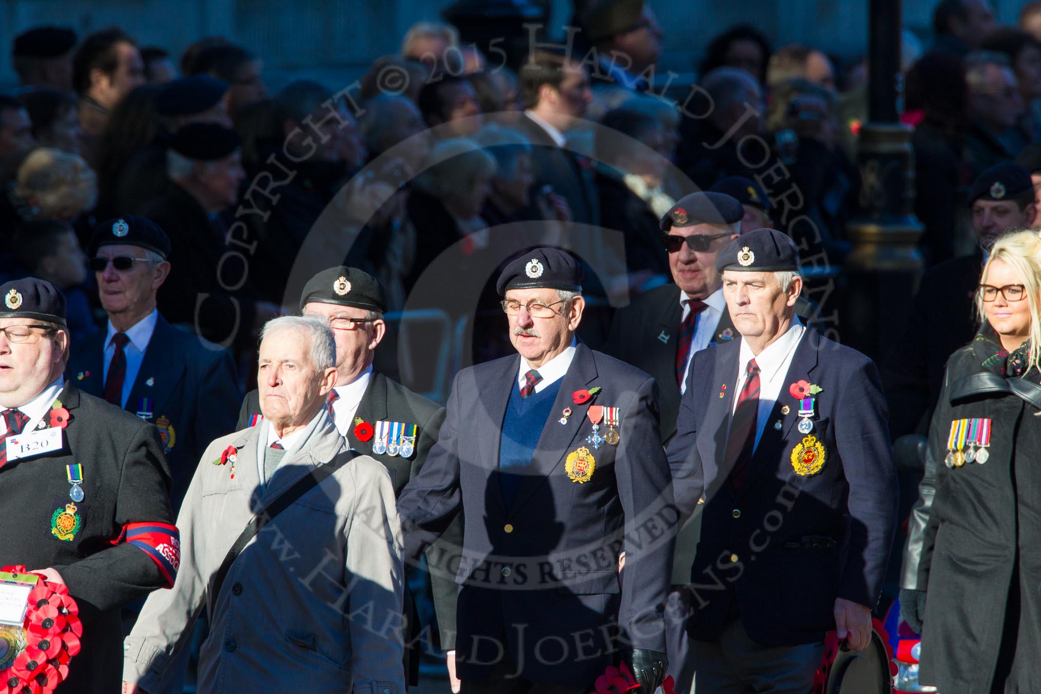 Remembrance Sunday Cenotaph March Past 2013: B20 - Royal Engineers Association..
Press stand opposite the Foreign Office building, Whitehall, London SW1,
London,
Greater London,
United Kingdom,
on 10 November 2013 at 12:01, image #1460