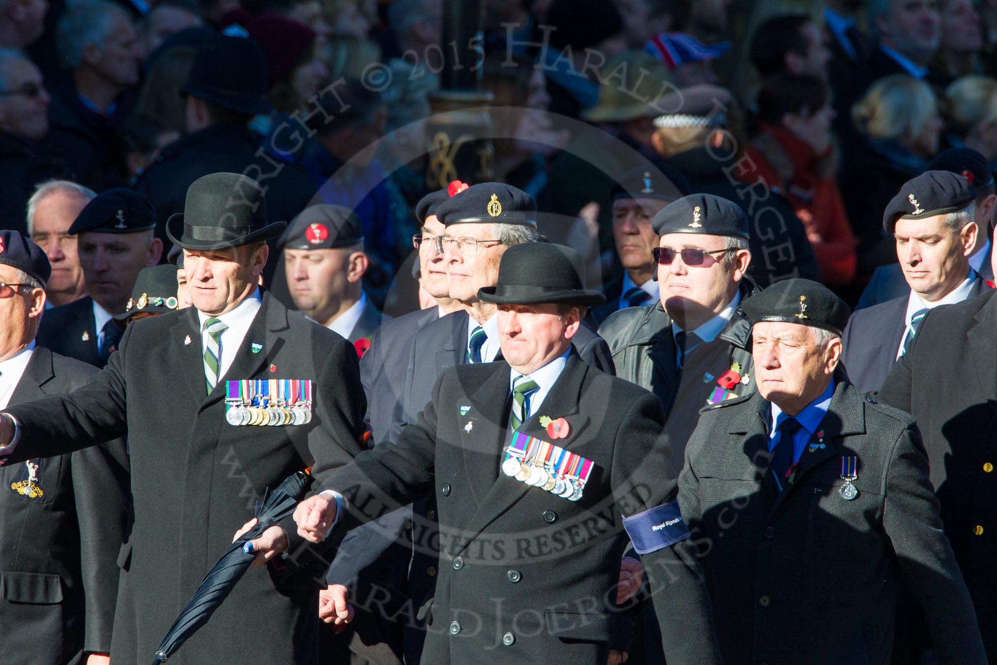 Remembrance Sunday Cenotaph March Past 2013: B24 - Royal Signals Association..
Press stand opposite the Foreign Office building, Whitehall, London SW1,
London,
Greater London,
United Kingdom,
on 10 November 2013 at 12:02, image #1505