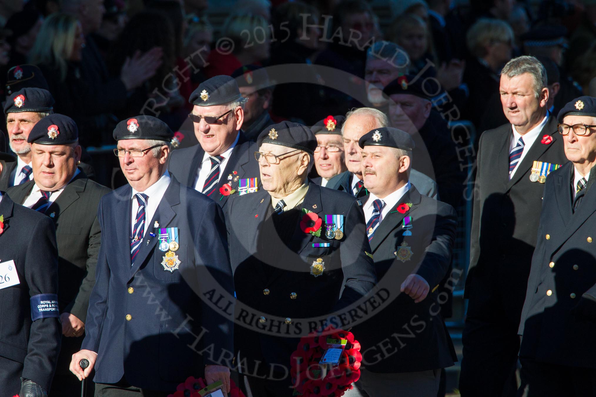 Remembrance Sunday Cenotaph March Past 2013: B26 - Royal Army Service Corps & Royal Corps of Transport Association..
Press stand opposite the Foreign Office building, Whitehall, London SW1,
London,
Greater London,
United Kingdom,
on 10 November 2013 at 12:03, image #1528