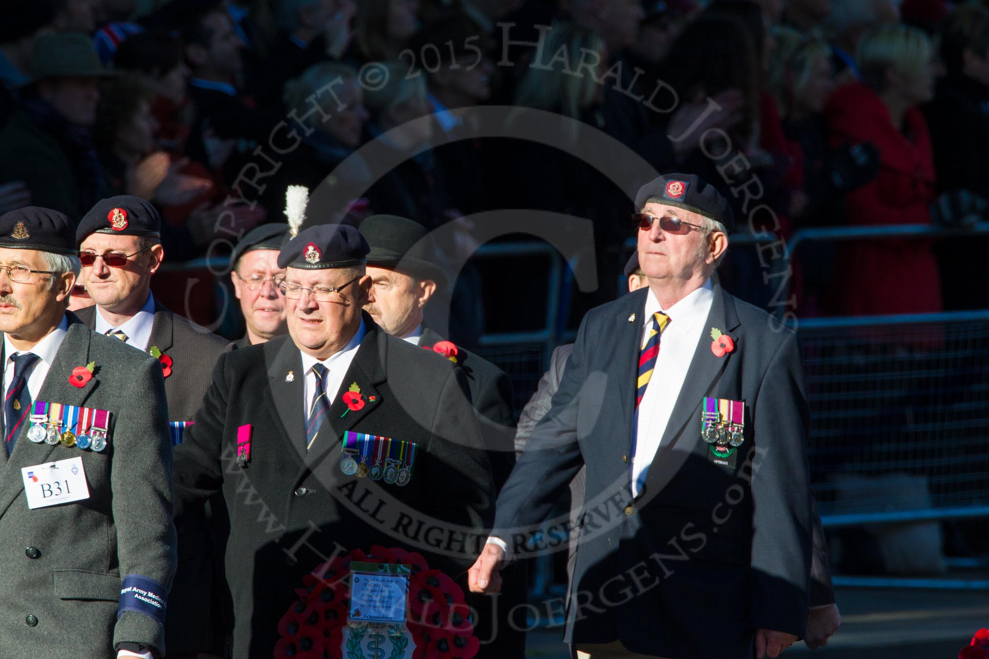 Remembrance Sunday Cenotaph March Past 2013: B31 - Royal Army Medical Corps Association..
Press stand opposite the Foreign Office building, Whitehall, London SW1,
London,
Greater London,
United Kingdom,
on 10 November 2013 at 12:03, image #1574