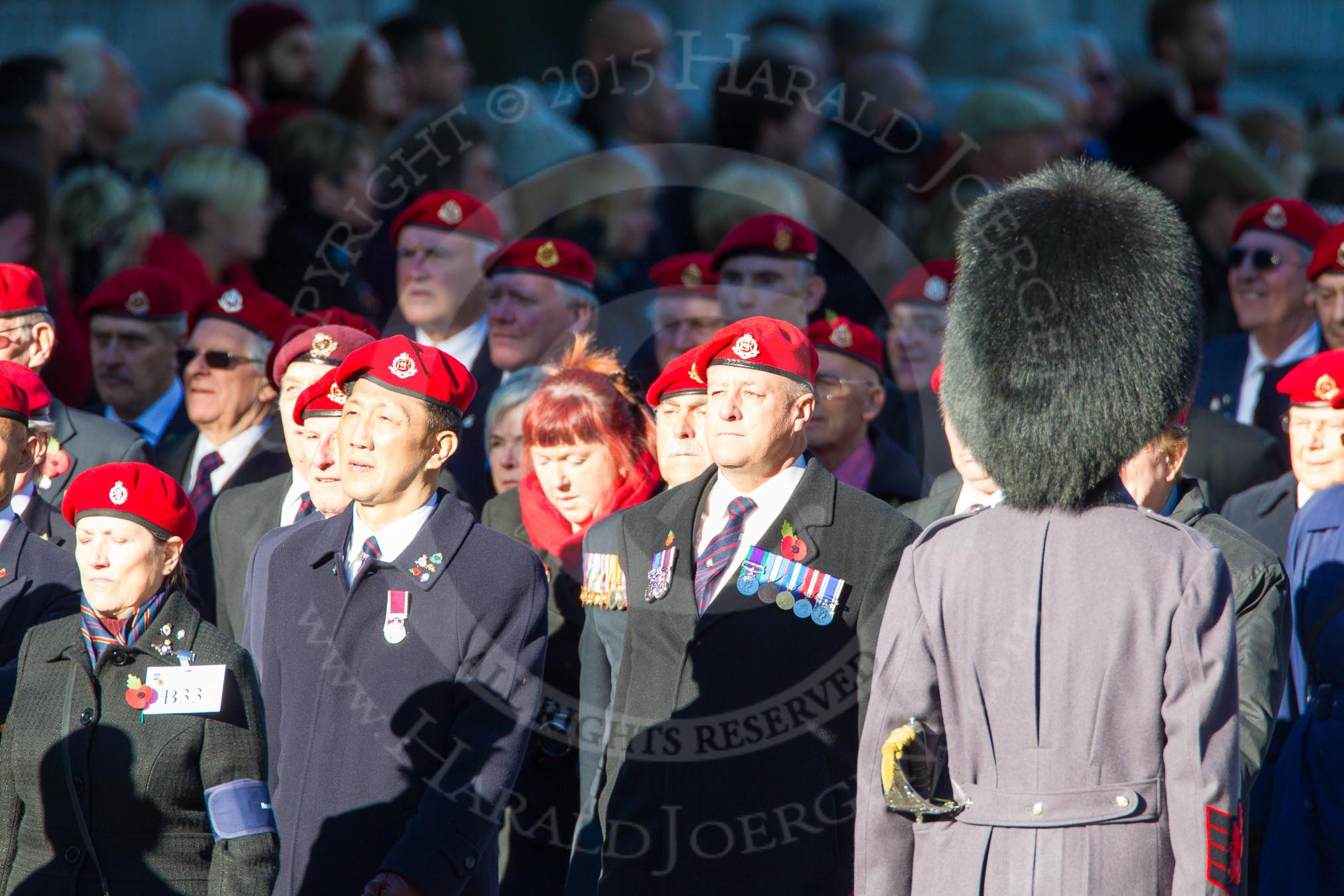 Photo 1311101204141D40877HaraldJoergens Remembrance Sunday Cenotaph March Past 2013: B33 - Royal Military Police Association..
Press stand opposite the Foreign Office building, Whitehall, London SW1,
London,
Greater London,
United Kingdom,
on 10 November 2013 at 12:04, image #1594