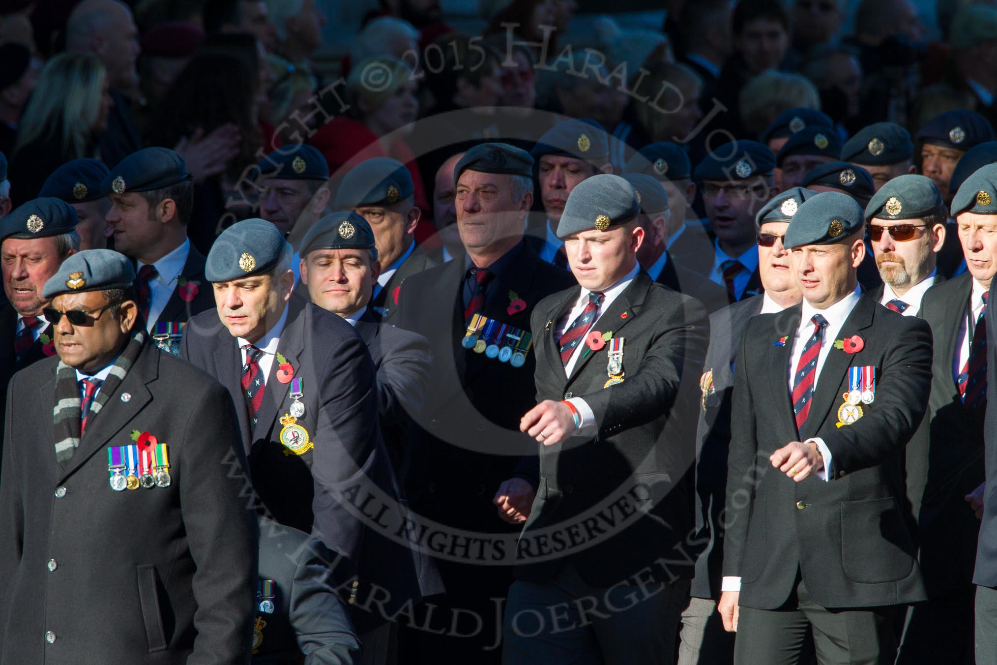 Remembrance Sunday Cenotaph March Past 2013: C2 - Royal Air Force Regiment Association..
Press stand opposite the Foreign Office building, Whitehall, London SW1,
London,
Greater London,
United Kingdom,
on 10 November 2013 at 12:05, image #1671