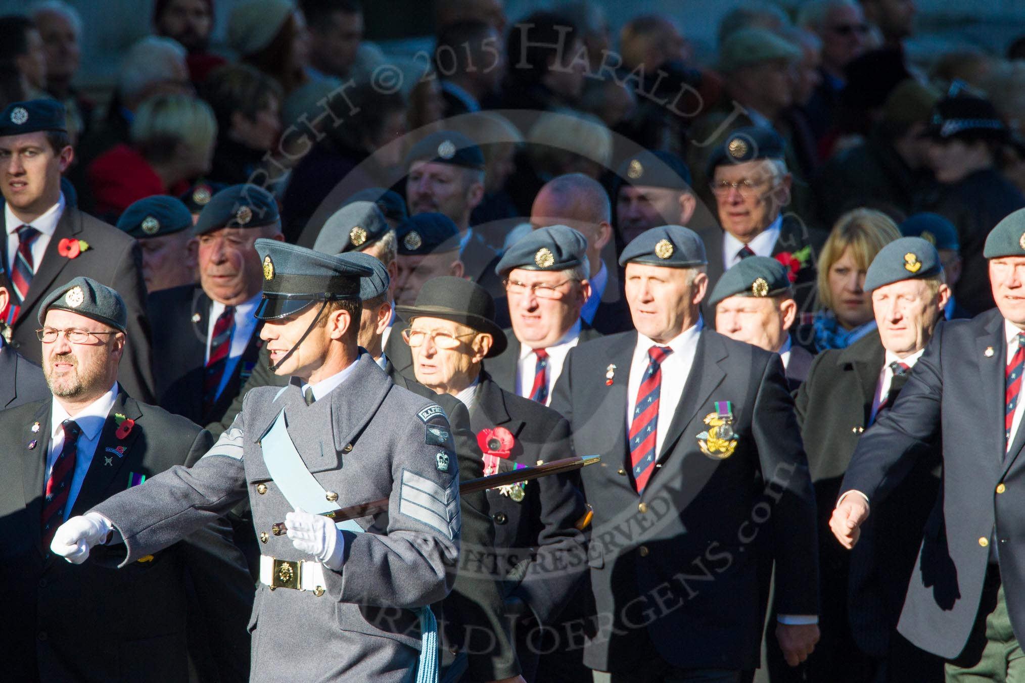 Remembrance Sunday Cenotaph March Past 2013: C2 - Royal Air Force Regiment Association..
Press stand opposite the Foreign Office building, Whitehall, London SW1,
London,
Greater London,
United Kingdom,
on 10 November 2013 at 12:05, image #1680