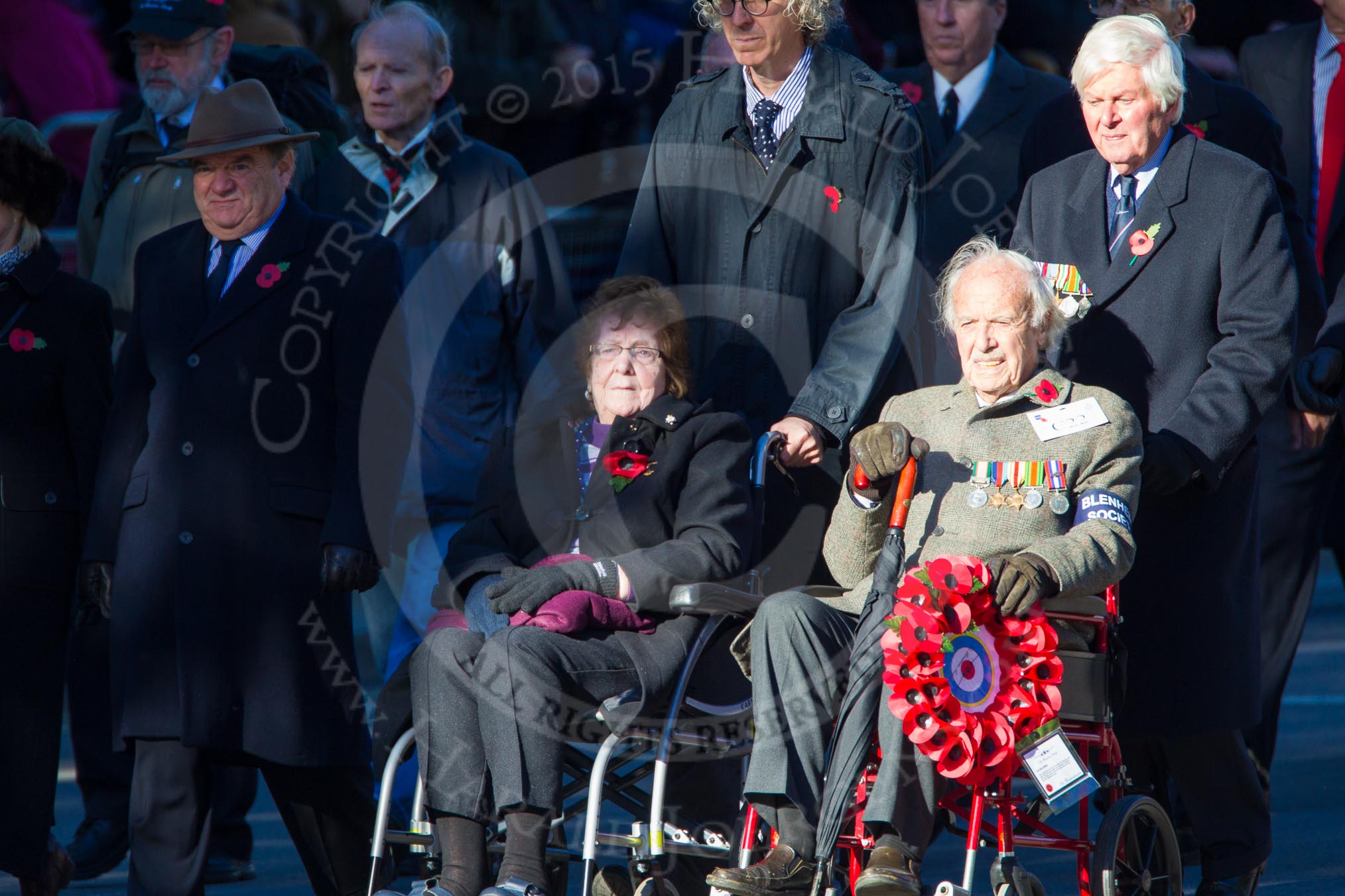 Remembrance Sunday Cenotaph March Past 2013: C22 - Blenheim Society..
Press stand opposite the Foreign Office building, Whitehall, London SW1,
London,
Greater London,
United Kingdom,
on 10 November 2013 at 12:08, image #1831