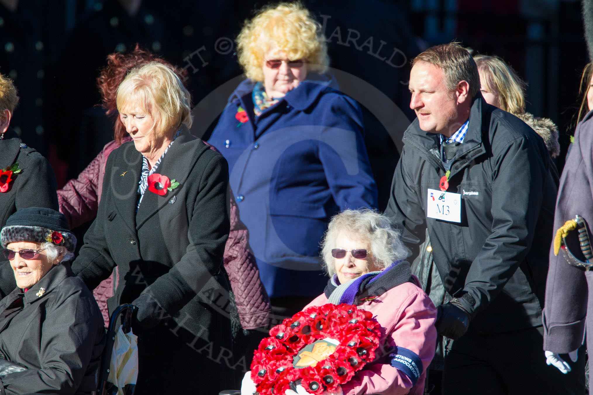 Remembrance Sunday Cenotaph March Past 2013: M3 - Munitions Workers Association..
Press stand opposite the Foreign Office building, Whitehall, London SW1,
London,
Greater London,
United Kingdom,
on 10 November 2013 at 12:09, image #1877