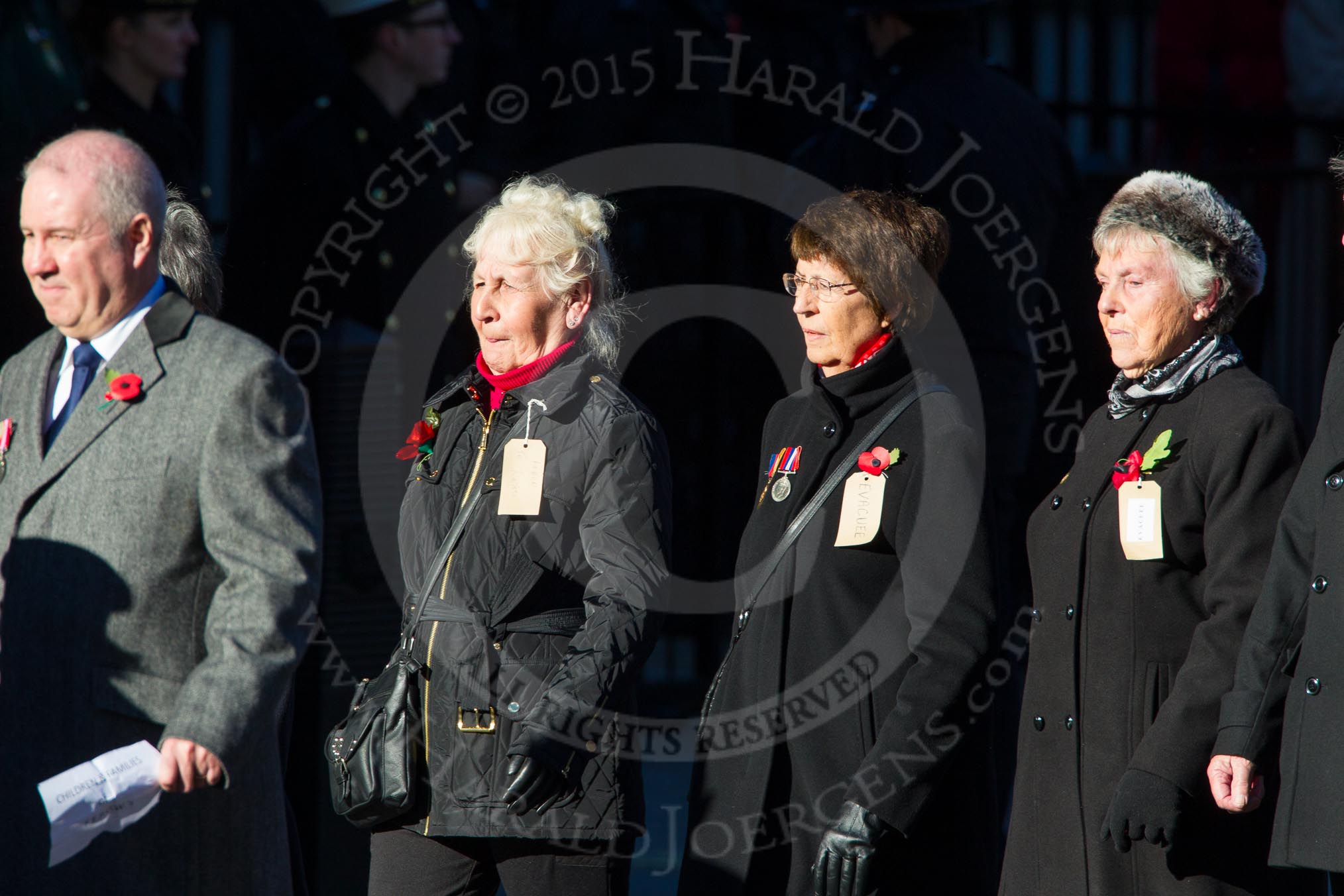 Remembrance Sunday Cenotaph March Past 2013: M5 - Evacuees Reunion Association..
Press stand opposite the Foreign Office building, Whitehall, London SW1,
London,
Greater London,
United Kingdom,
on 10 November 2013 at 12:10, image #1905