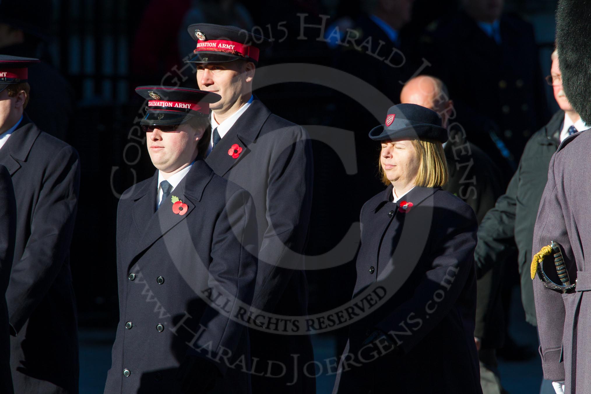 Remembrance Sunday Cenotaph March Past 2013: M7 - Salvation Army..
Press stand opposite the Foreign Office building, Whitehall, London SW1,
London,
Greater London,
United Kingdom,
on 10 November 2013 at 12:10, image #1929