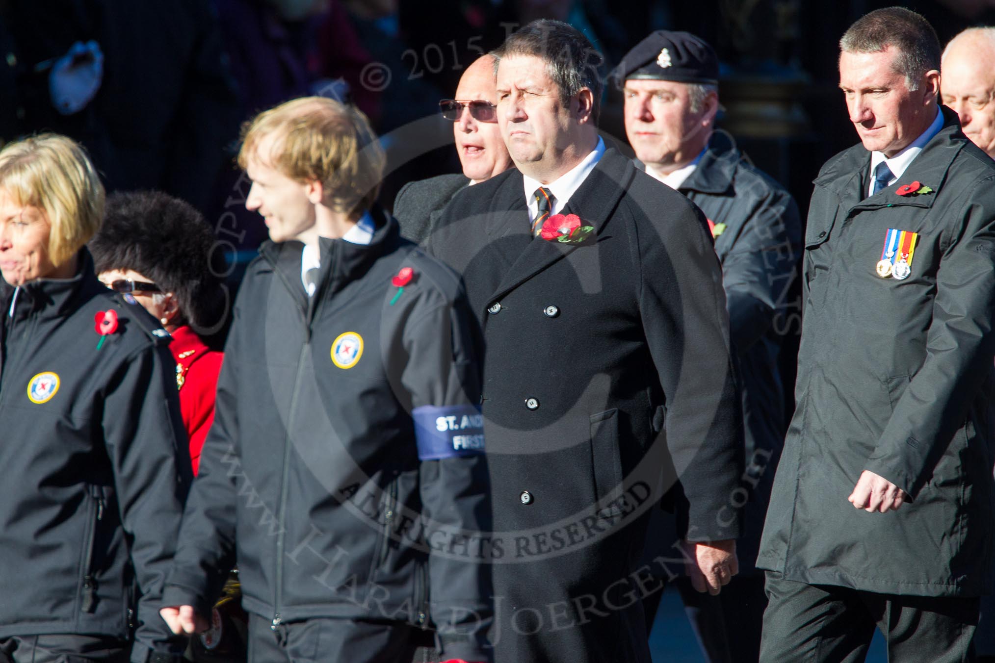 Remembrance Sunday Cenotaph March Past 2013: M17 - St Andrew's Ambulance Association..
Press stand opposite the Foreign Office building, Whitehall, London SW1,
London,
Greater London,
United Kingdom,
on 10 November 2013 at 12:11, image #2030