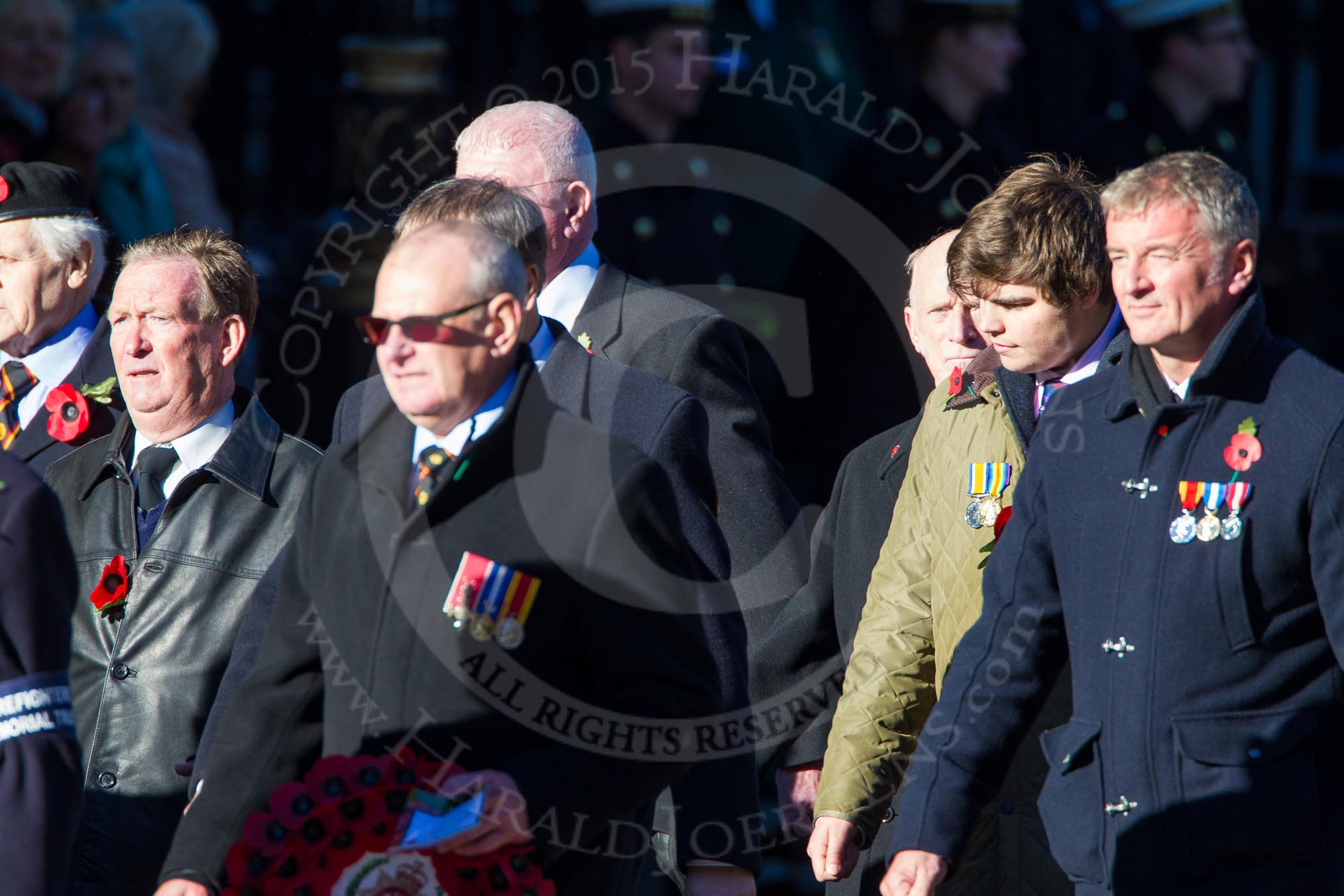 Remembrance Sunday Cenotaph March Past 2013: M18 - Firefighters Memorial Trust..
Press stand opposite the Foreign Office building, Whitehall, London SW1,
London,
Greater London,
United Kingdom,
on 10 November 2013 at 12:11, image #2035