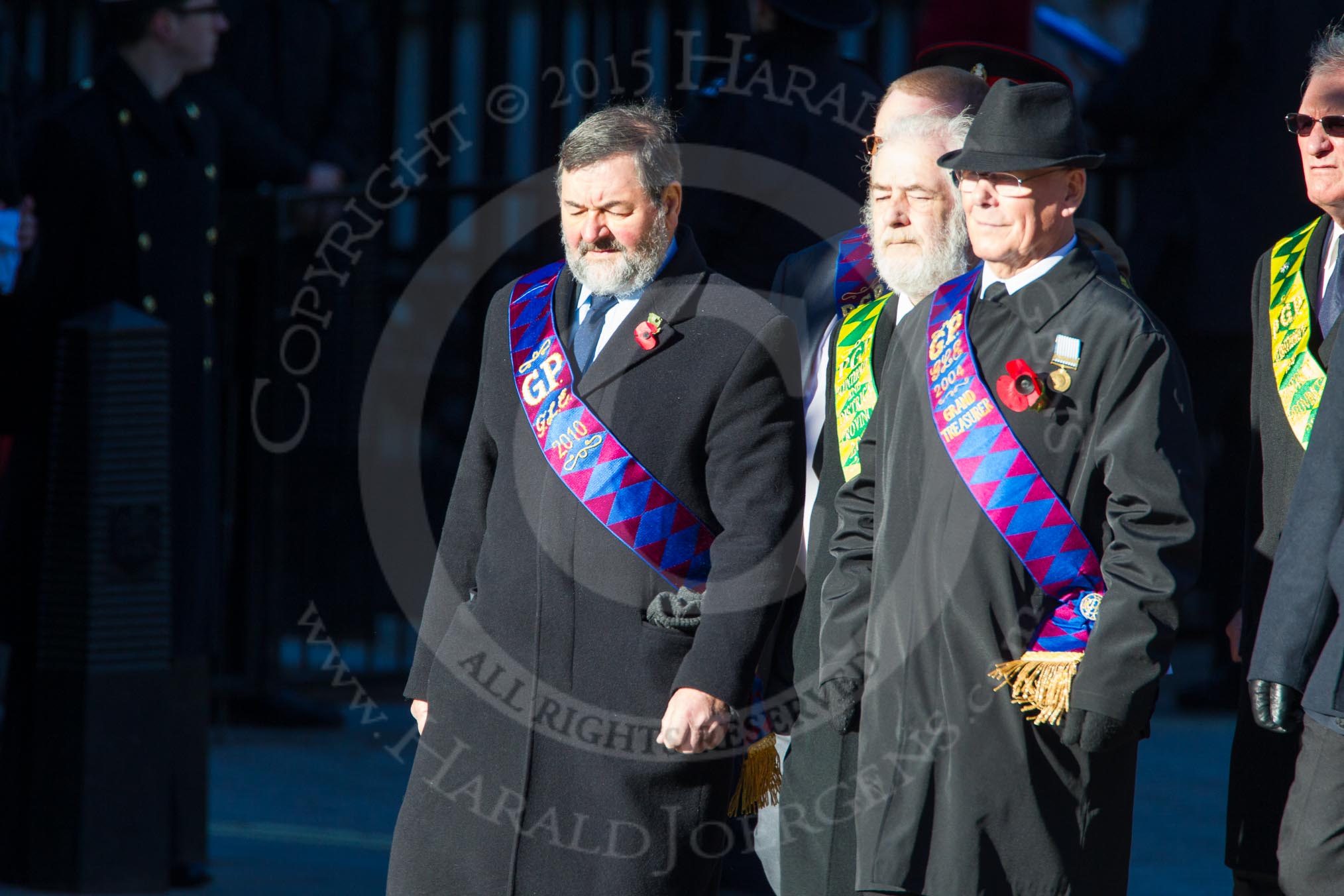 Remembrance Sunday Cenotaph March Past 2013: M38 - Royal Antediluvian Order of Buffaloes..
Press stand opposite the Foreign Office building, Whitehall, London SW1,
London,
Greater London,
United Kingdom,
on 10 November 2013 at 12:14, image #2157