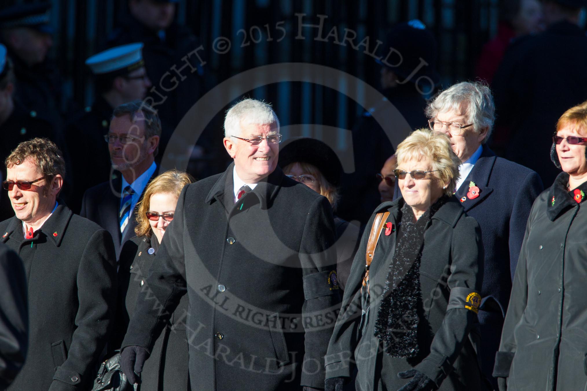 Remembrance Sunday Cenotaph March Past 2013: M40 - Lions Club International..
Press stand opposite the Foreign Office building, Whitehall, London SW1,
London,
Greater London,
United Kingdom,
on 10 November 2013 at 12:14, image #2181