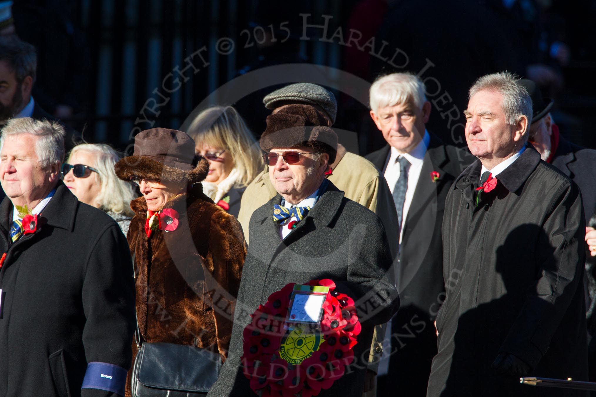 Remembrance Sunday Cenotaph March Past 2013: M41 - Rotary International..
Press stand opposite the Foreign Office building, Whitehall, London SW1,
London,
Greater London,
United Kingdom,
on 10 November 2013 at 12:14, image #2195