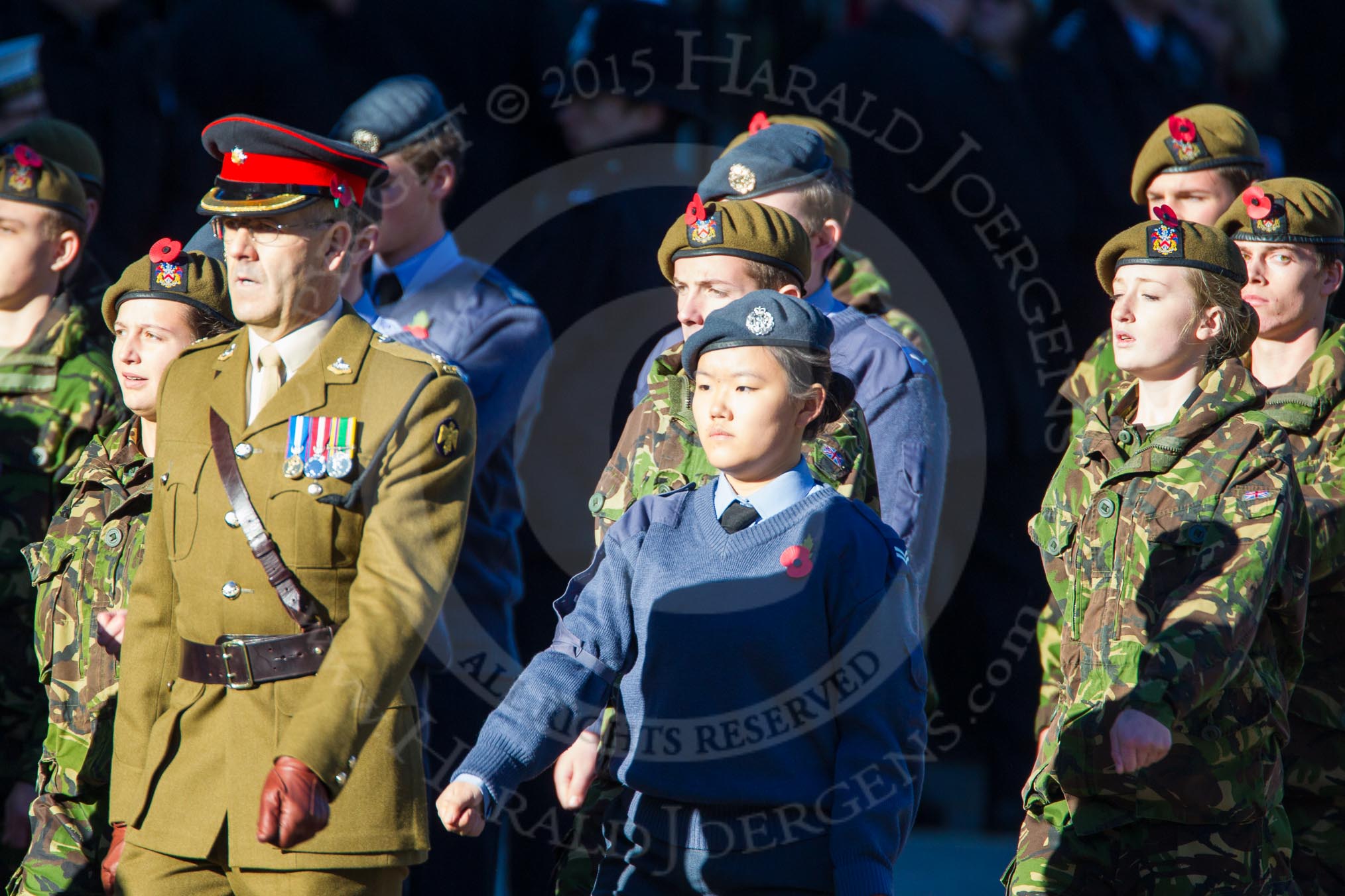 Remembrance Sunday Cenotaph March Past 2013: M46 - Combined Cadet Force..
Press stand opposite the Foreign Office building, Whitehall, London SW1,
London,
Greater London,
United Kingdom,
on 10 November 2013 at 12:14, image #2224