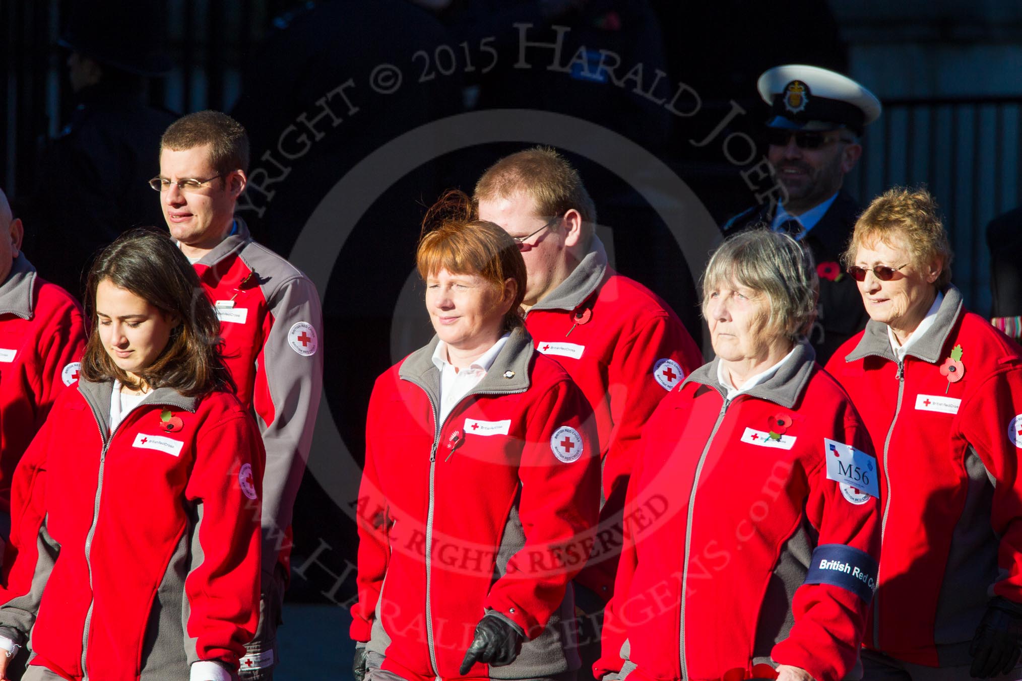 Remembrance Sunday Cenotaph March Past 2013: M56 - British Red Cross..
Press stand opposite the Foreign Office building, Whitehall, London SW1,
London,
Greater London,
United Kingdom,
on 10 November 2013 at 12:16, image #2327