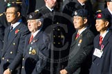 Remembrance Sunday Cenotaph March Past 2013: D10 - Hong Kong Military Service Corps..
Press stand opposite the Foreign Office building, Whitehall, London SW1,
London,
Greater London,
United Kingdom,
on 10 November 2013 at 11:39, image #84