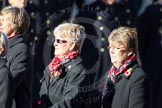 Remembrance Sunday Cenotaph March Past 2013: E28 - Queen Alexandra's Royal Naval Nursing Service..
Press stand opposite the Foreign Office building, Whitehall, London SW1,
London,
Greater London,
United Kingdom,
on 10 November 2013 at 11:47, image #583