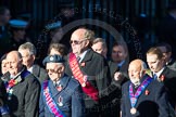 Remembrance Sunday Cenotaph March Past 2013: M38 - Royal Antediluvian Order of Buffaloes..
Press stand opposite the Foreign Office building, Whitehall, London SW1,
London,
Greater London,
United Kingdom,
on 10 November 2013 at 12:14, image #2165