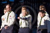 Remembrance Sunday Cenotaph March Past 2013: M49 - Scout Association..
Press stand opposite the Foreign Office building, Whitehall, London SW1,
London,
Greater London,
United Kingdom,
on 10 November 2013 at 12:15, image #2256