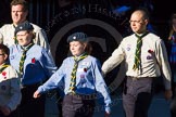 Remembrance Sunday Cenotaph March Past 2013: M49 - Scout Association..
Press stand opposite the Foreign Office building, Whitehall, London SW1,
London,
Greater London,
United Kingdom,
on 10 November 2013 at 12:15, image #2260