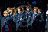 Remembrance Sunday Cenotaph March Past 2013: M50 - Girlguiding London & South East England..
Press stand opposite the Foreign Office building, Whitehall, London SW1,
London,
Greater London,
United Kingdom,
on 10 November 2013 at 12:15, image #2271