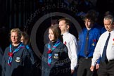 Remembrance Sunday Cenotaph March Past 2013: M50 - Girlguiding London & South East England..
Press stand opposite the Foreign Office building, Whitehall, London SW1,
London,
Greater London,
United Kingdom,
on 10 November 2013 at 12:15, image #2273