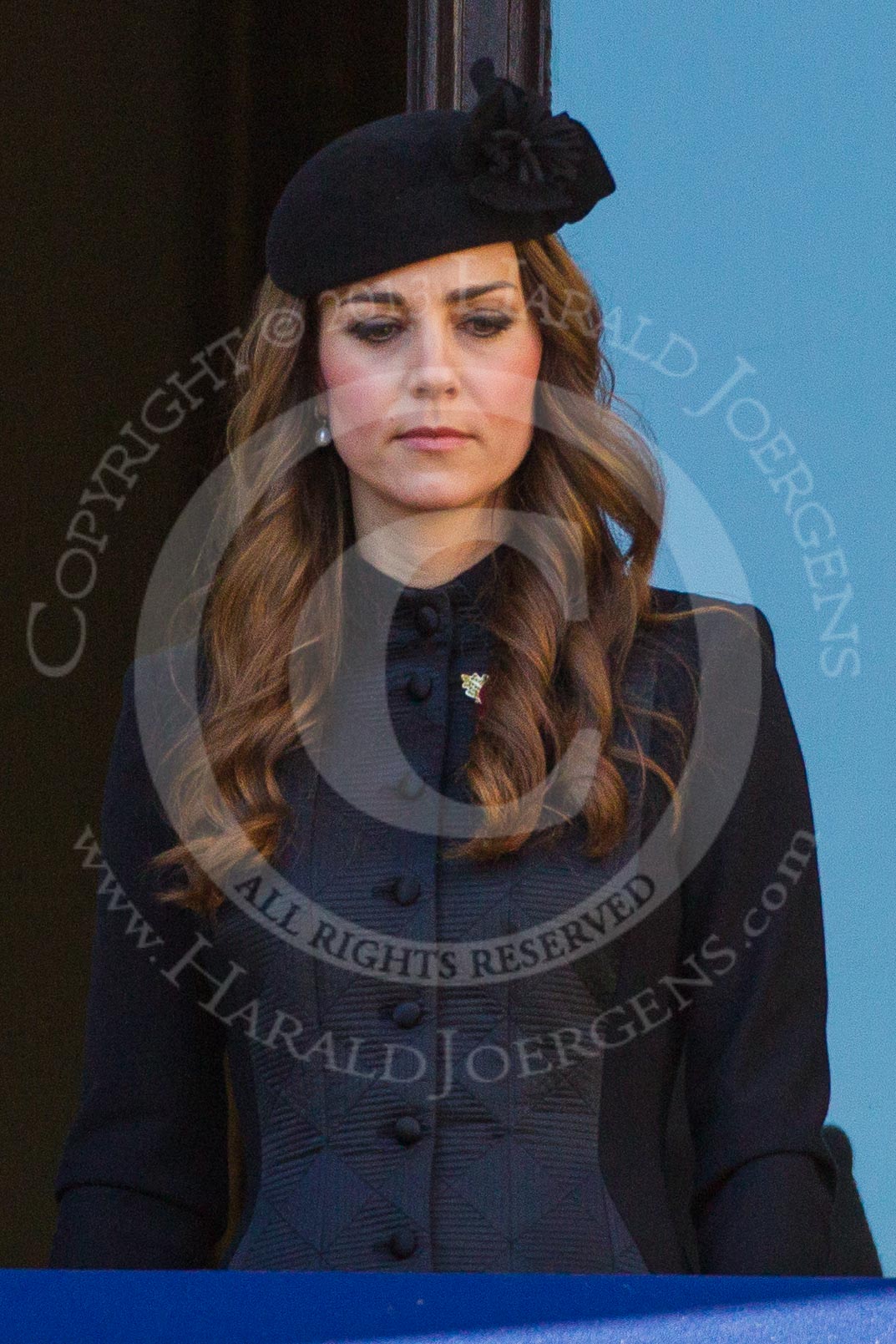 HRH The Duchess of Cambridge on one of the balconies of the Foreign- and Commonwealth Office building.