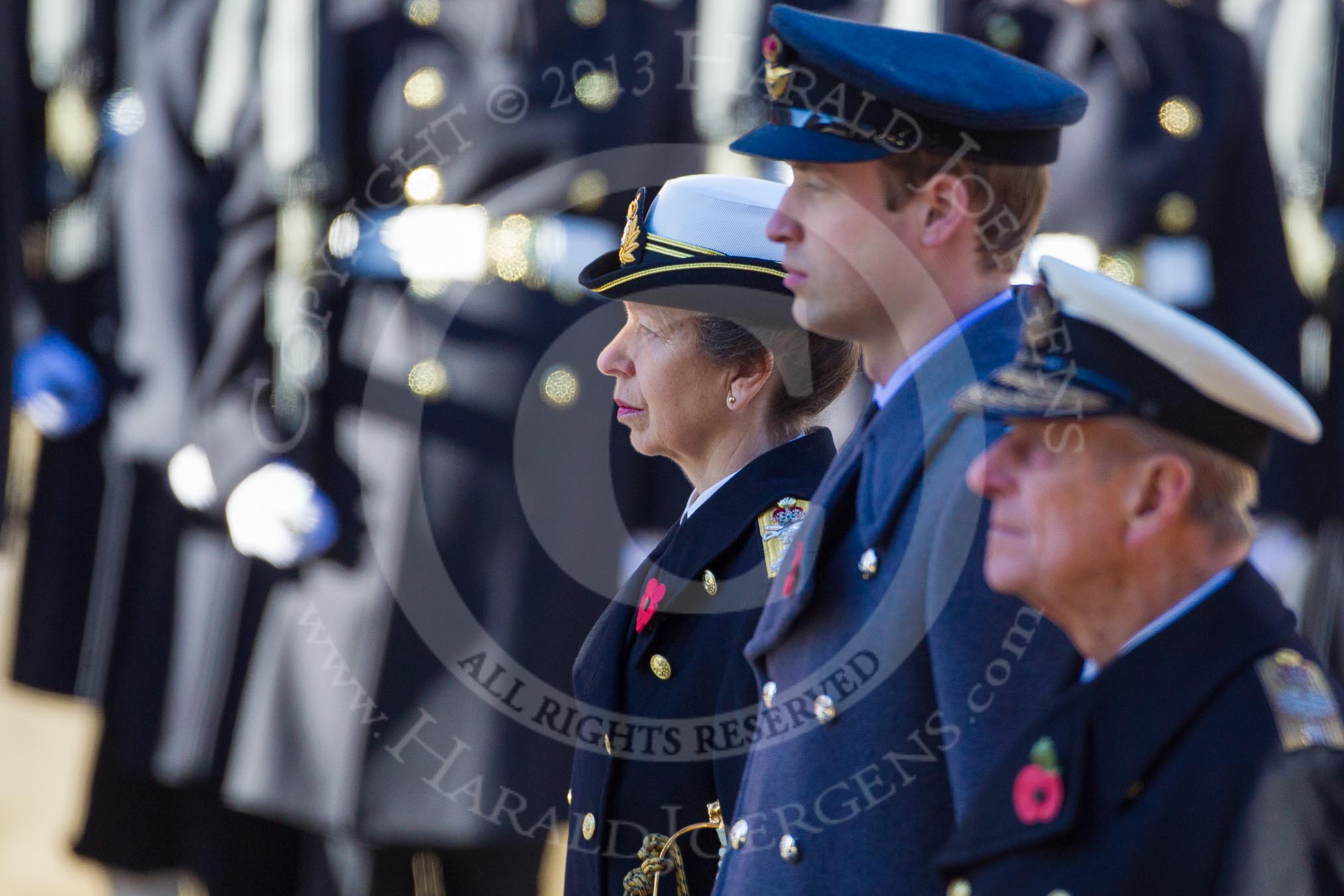 HRH The Duke of Edinburgh, HRH The Duke of Cambridge, HRH the Princess Royal.
