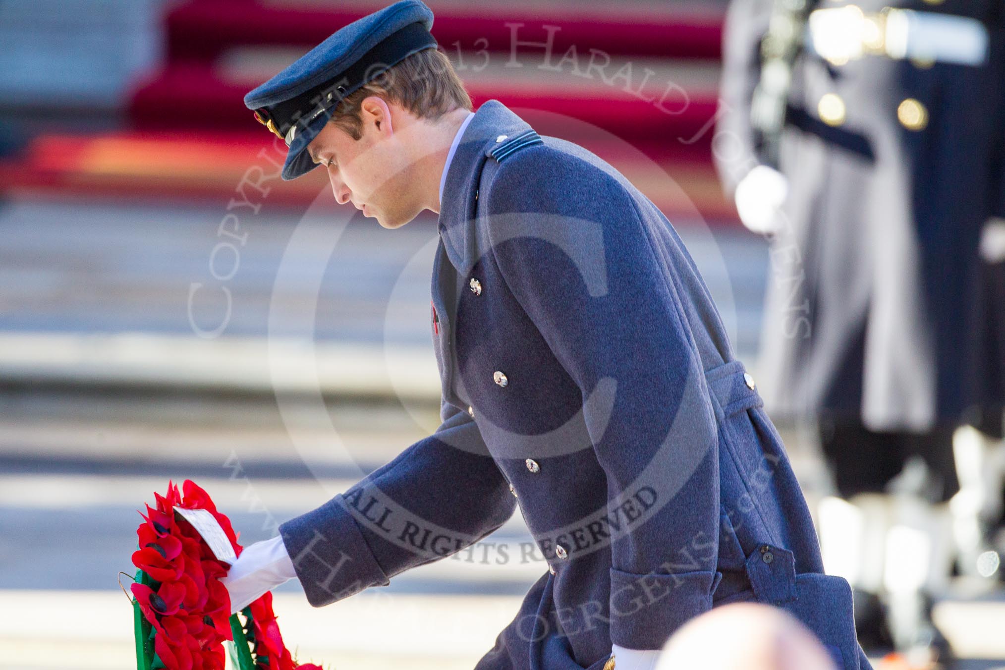HRH The Duke of Cambridge, about to lay his wreath at the Cenotaph.