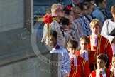 The Choir, led by the Cross Bearer, Johan de Silva, in front of the Cenotaph.