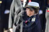 HRH The Princess Royal, saluting in respect after having laid her wreath at the Cenotaph.