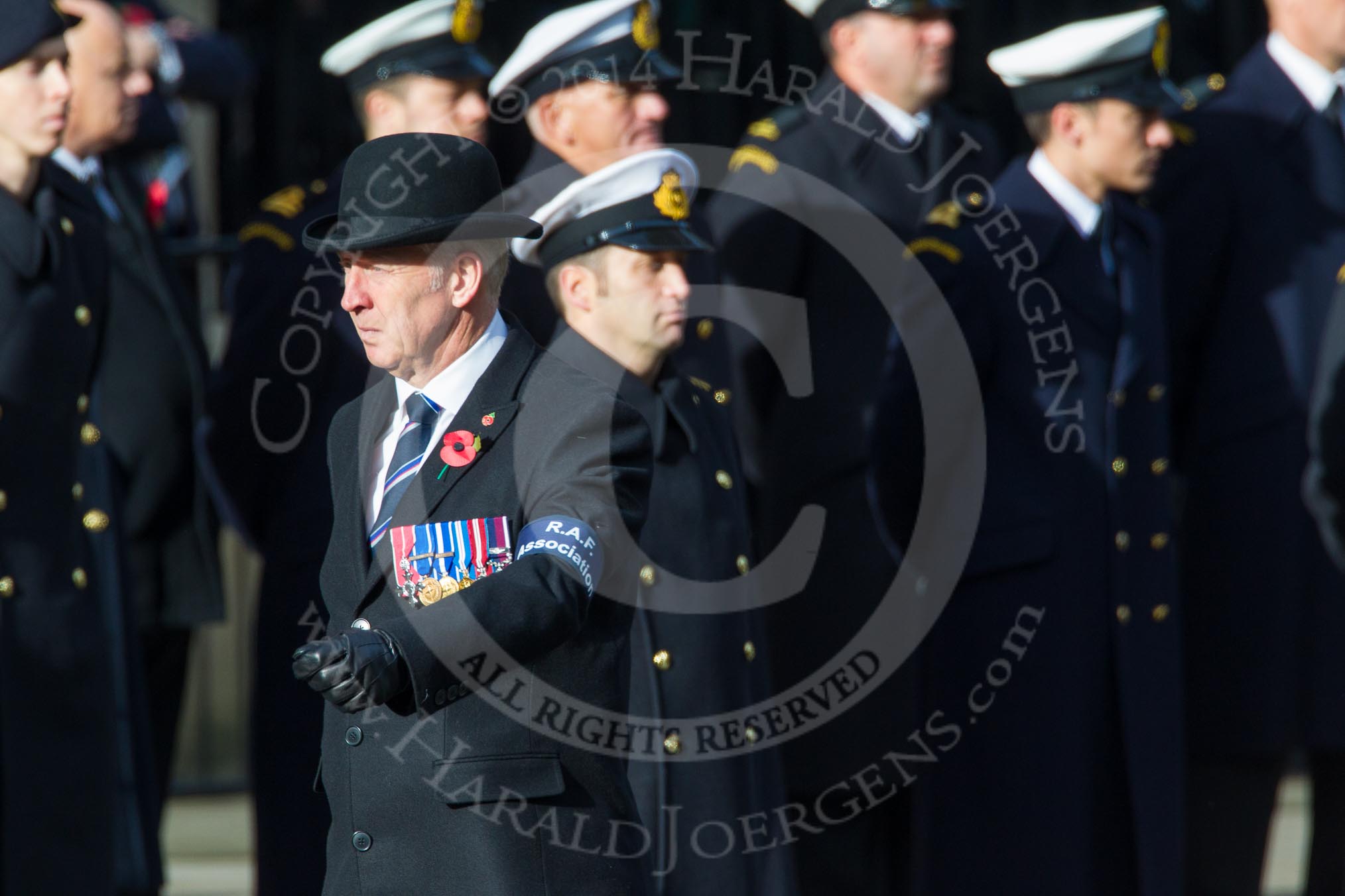 Remembrance Sunday at the Cenotaph in London 2014: Group C1 - Royal Air Forces Association.
Press stand opposite the Foreign Office building, Whitehall, London SW1,
London,
Greater London,
United Kingdom,
on 09 November 2014 at 11:37, image #23