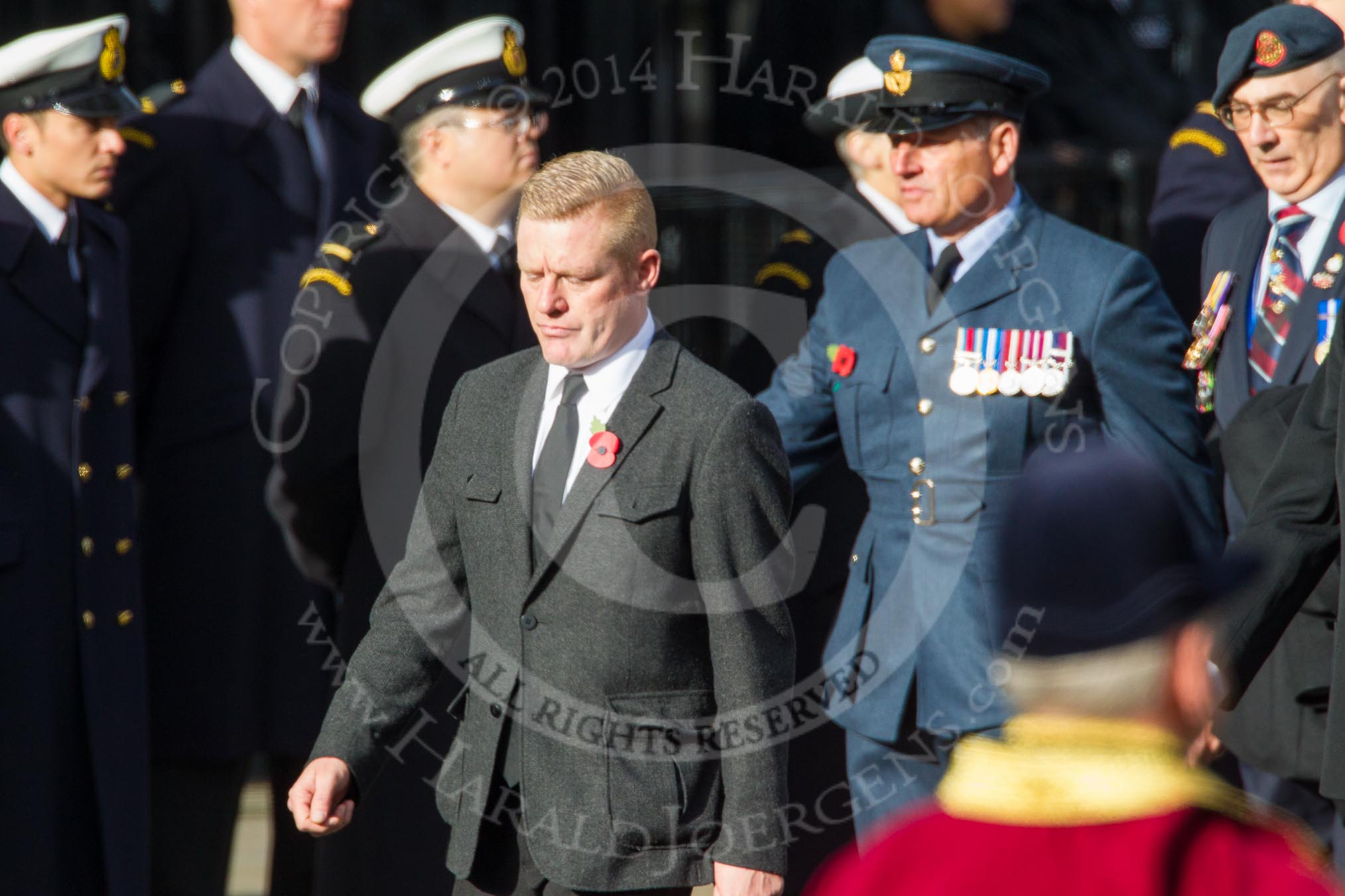 Remembrance Sunday at the Cenotaph in London 2014: Group C2 - Royal Air Force Regiment Association.
Press stand opposite the Foreign Office building, Whitehall, London SW1,
London,
Greater London,
United Kingdom,
on 09 November 2014 at 11:37, image #27