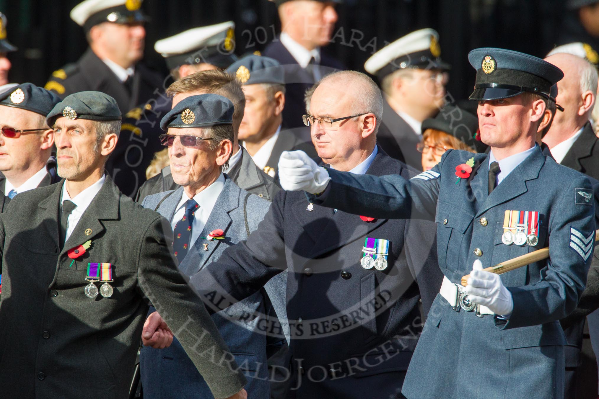 Remembrance Sunday at the Cenotaph in London 2014: Group C2 - Royal Air Force Regiment Association.
Press stand opposite the Foreign Office building, Whitehall, London SW1,
London,
Greater London,
United Kingdom,
on 09 November 2014 at 11:37, image #39