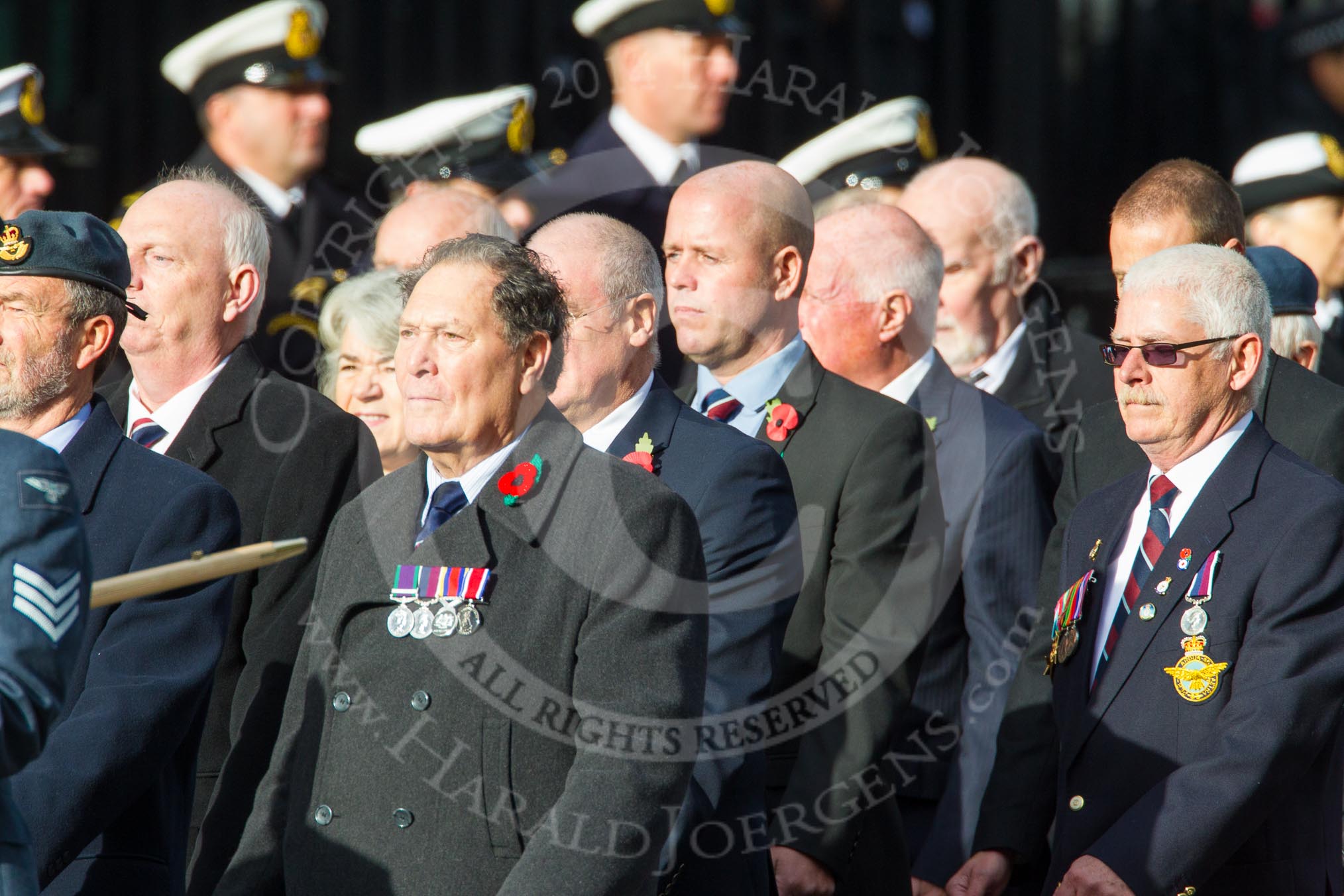 Remembrance Sunday at the Cenotaph in London 2014: Group C2 - Royal Air Force Regiment Association.
Press stand opposite the Foreign Office building, Whitehall, London SW1,
London,
Greater London,
United Kingdom,
on 09 November 2014 at 11:37, image #41