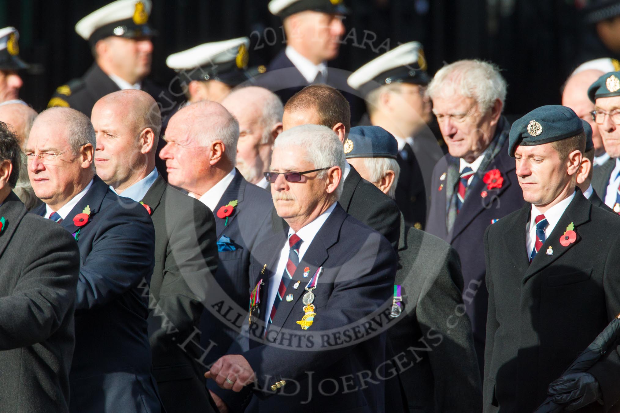 Remembrance Sunday at the Cenotaph in London 2014: Group C2 - Royal Air Force Regiment Association.
Press stand opposite the Foreign Office building, Whitehall, London SW1,
London,
Greater London,
United Kingdom,
on 09 November 2014 at 11:37, image #42