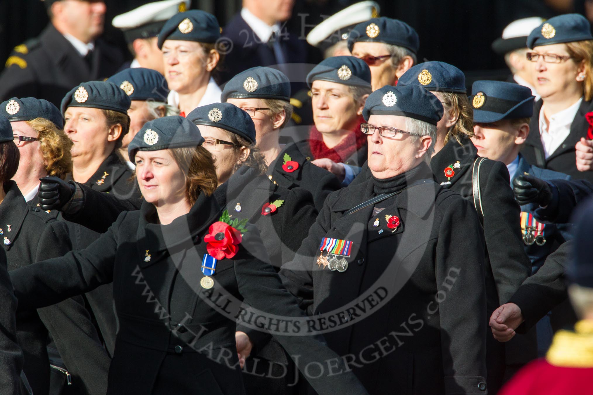 Remembrance Sunday at the Cenotaph in London 2014: Group C2 - Royal Air Force Regiment Association.
Press stand opposite the Foreign Office building, Whitehall, London SW1,
London,
Greater London,
United Kingdom,
on 09 November 2014 at 11:38, image #50