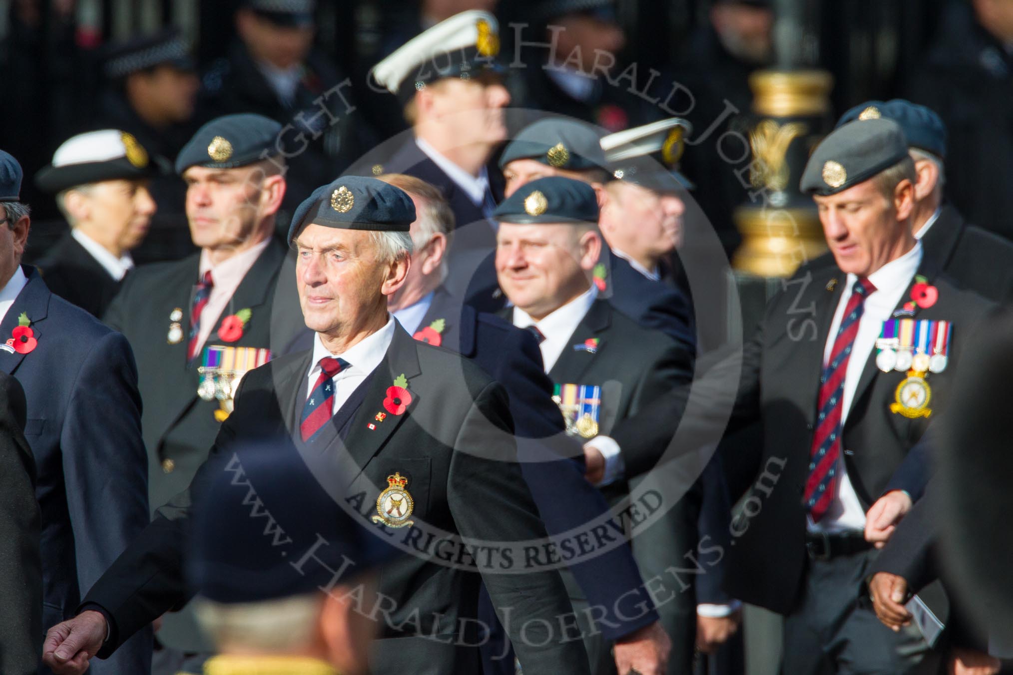 Remembrance Sunday at the Cenotaph in London 2014: Group C2 - Royal Air Force Regiment Association.
Press stand opposite the Foreign Office building, Whitehall, London SW1,
London,
Greater London,
United Kingdom,
on 09 November 2014 at 11:38, image #67