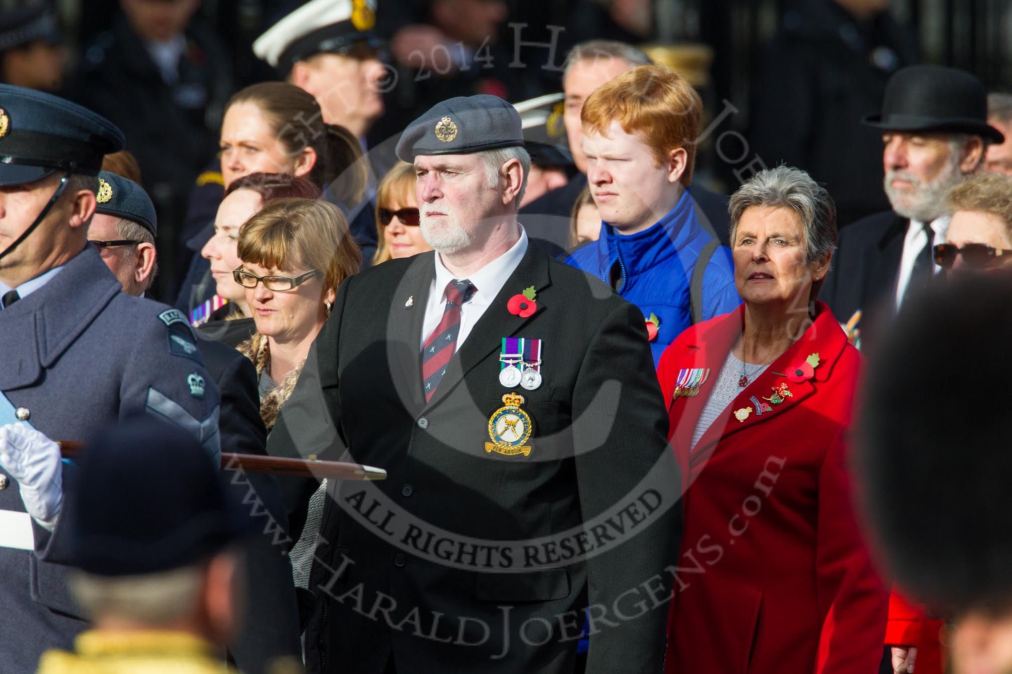 Remembrance Sunday at the Cenotaph in London 2014: Group C2 - Royal Air Force Regiment Association.
Press stand opposite the Foreign Office building, Whitehall, London SW1,
London,
Greater London,
United Kingdom,
on 09 November 2014 at 11:38, image #78