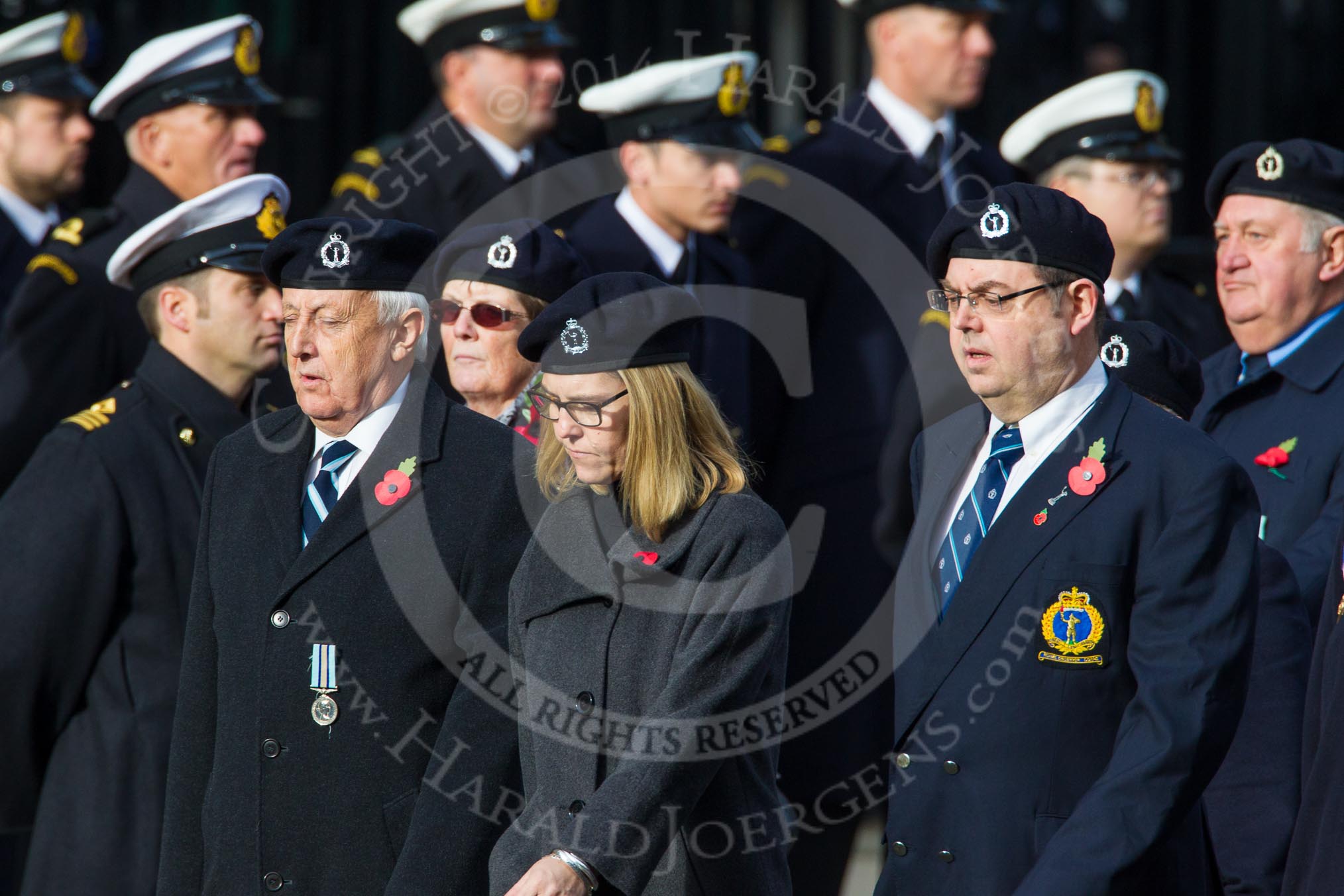 Remembrance Sunday at the Cenotaph in London 2014: Group C4 - Royal Observer Corps Association.
Press stand opposite the Foreign Office building, Whitehall, London SW1,
London,
Greater London,
United Kingdom,
on 09 November 2014 at 11:38, image #88