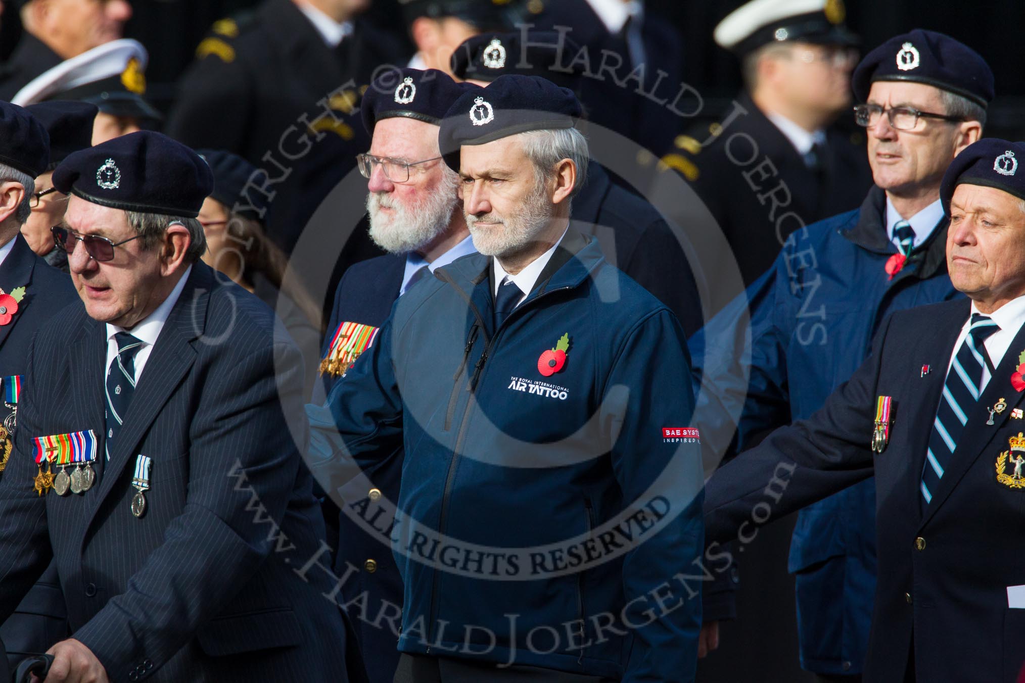 Remembrance Sunday at the Cenotaph in London 2014: Group C4 - Royal Observer Corps Association.
Press stand opposite the Foreign Office building, Whitehall, London SW1,
London,
Greater London,
United Kingdom,
on 09 November 2014 at 11:38, image #97