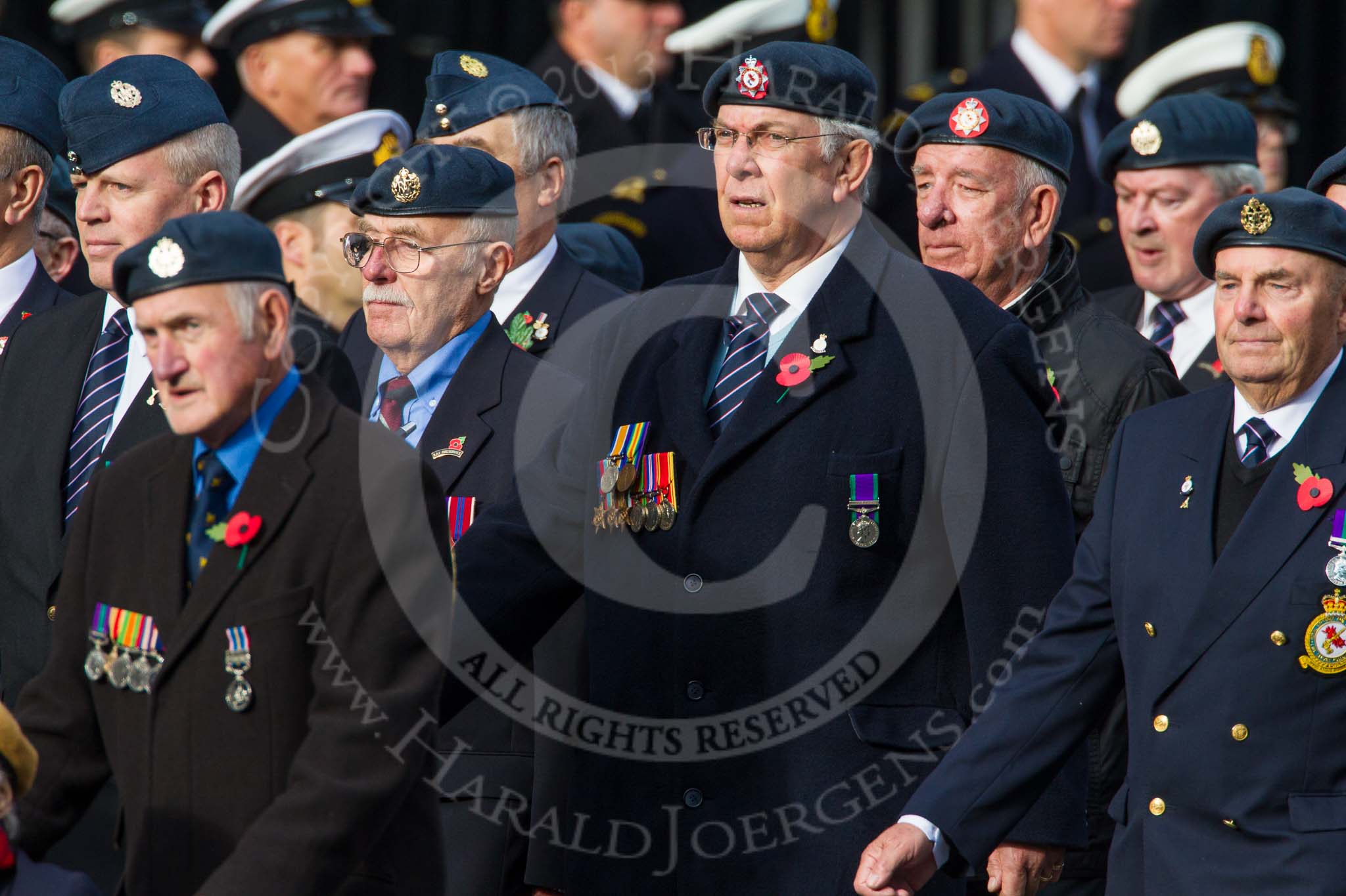 Remembrance Sunday at the Cenotaph in London 2014: Group C9 - RAF Habbaniya Association.
Press stand opposite the Foreign Office building, Whitehall, London SW1,
London,
Greater London,
United Kingdom,
on 09 November 2014 at 11:39, image #126