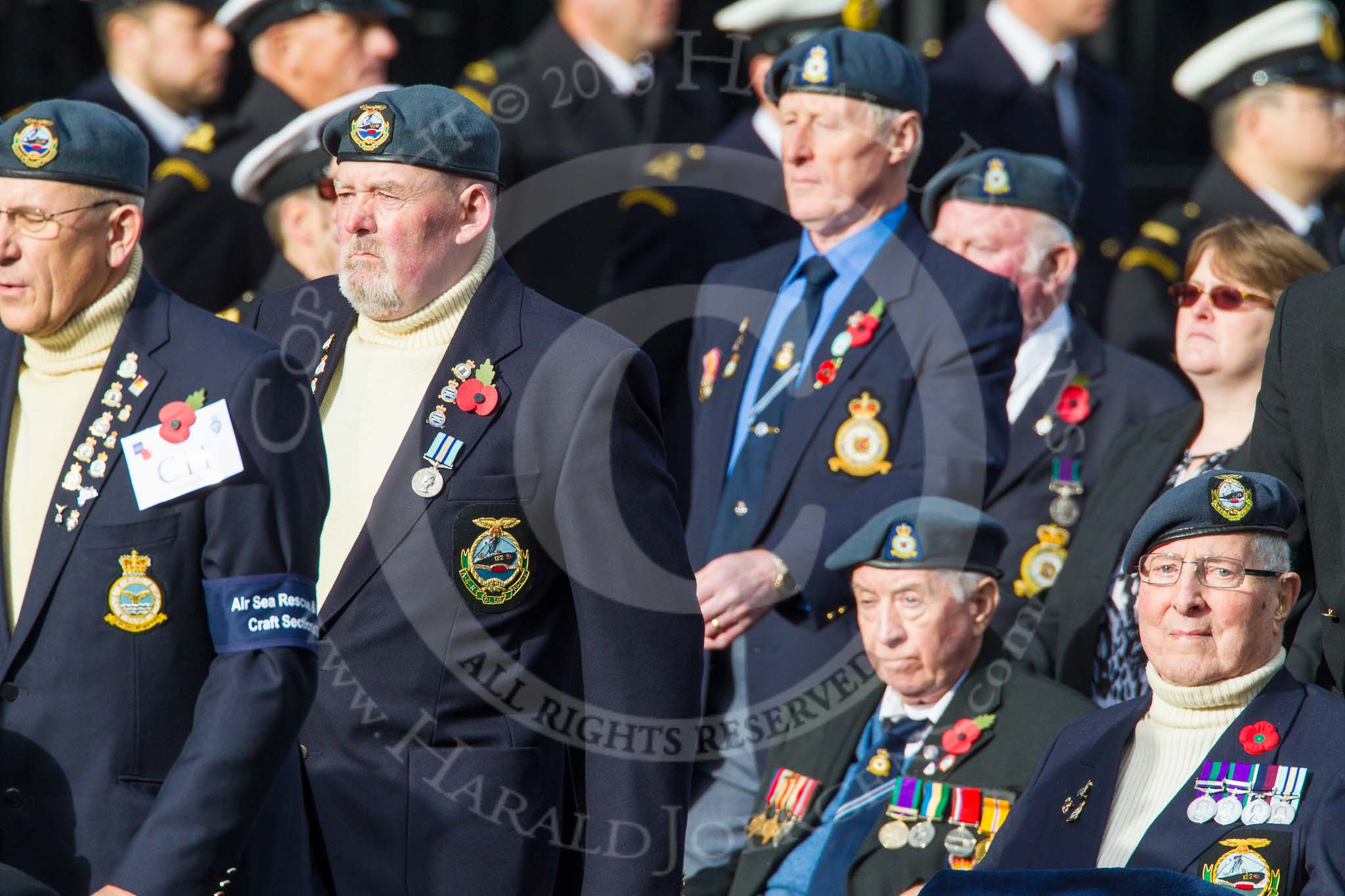 Remembrance Sunday at the Cenotaph in London 2014: Group C11 - Air Sea Rescue & Marine Craft Sections Club.
Press stand opposite the Foreign Office building, Whitehall, London SW1,
London,
Greater London,
United Kingdom,
on 09 November 2014 at 11:39, image #135